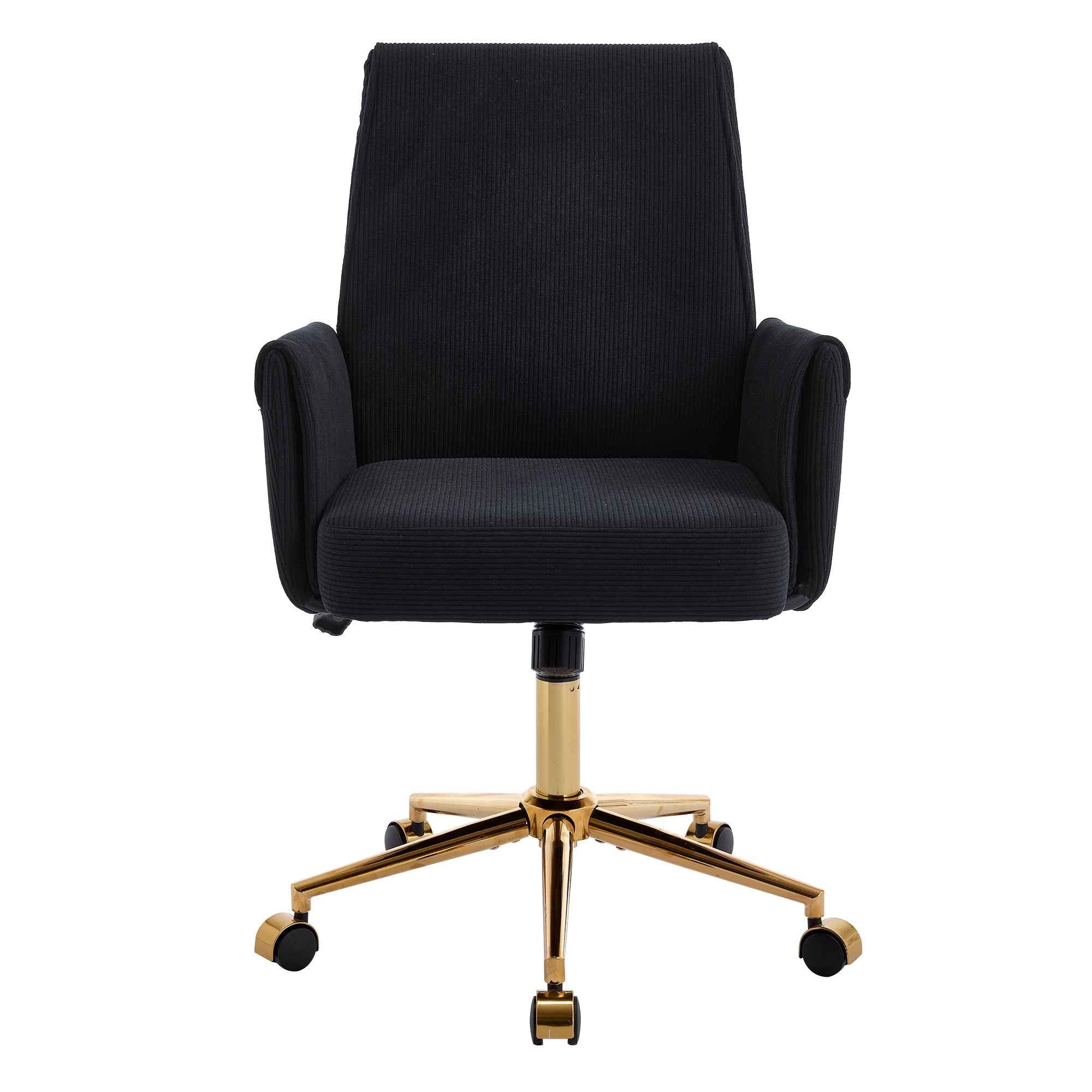 Mid-back liftable office chair, striped fabric, and ergonomically designed, is an excellent choice for working, studying or relaxing. The mid-back design provides a better sitting experience.Black