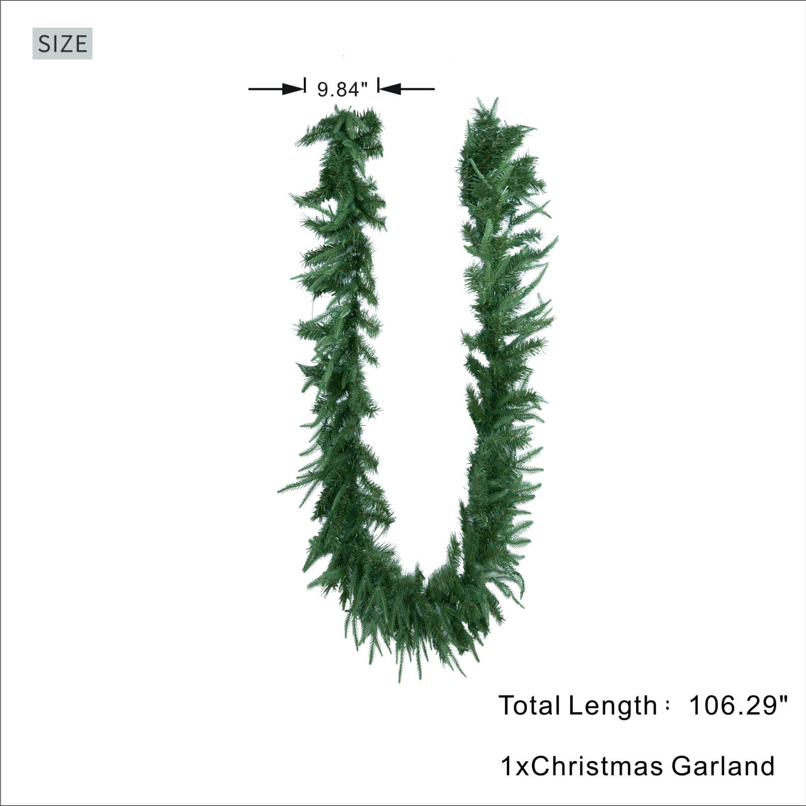 Pine Needle Garland with Optional Warm White LED Lights(PJG-2513) - Abrihome