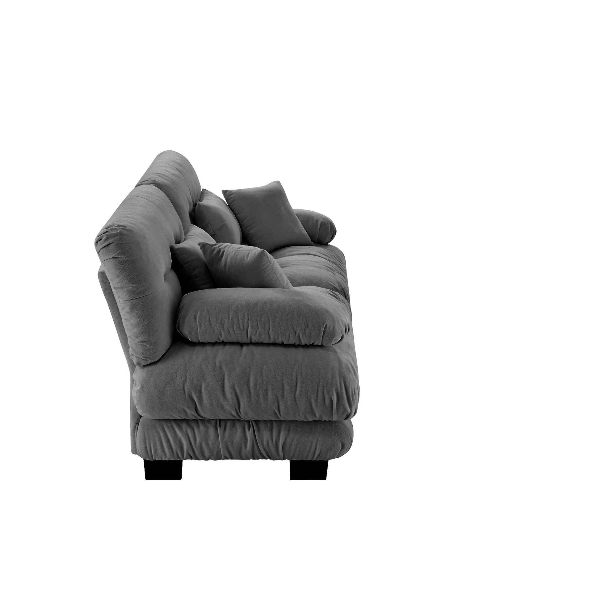 Cloud Couch 2 Seater Sofa for Living Room, Chenille 2 - Seat sofa with 2 Lumbar pillows and 2 throw pillows,Chenille Gray