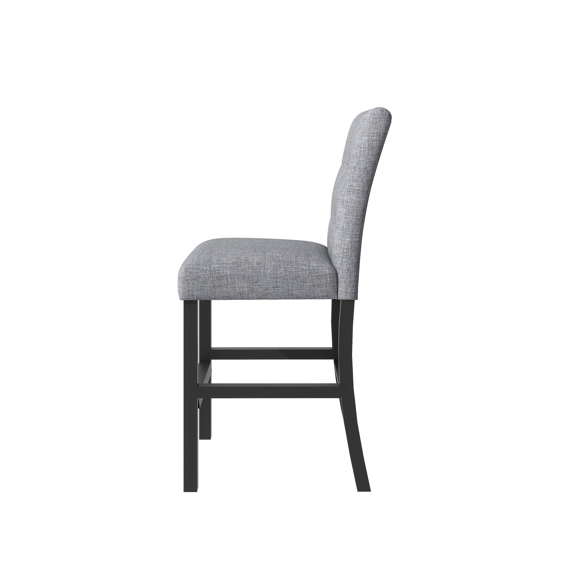 TOPMAX 5-Piece Counter Height Dining Set Wood Square Dining Room Table and Chairs Stools w/Footrest & 4 Upholstered high-back Chairs,Black - Abrihome