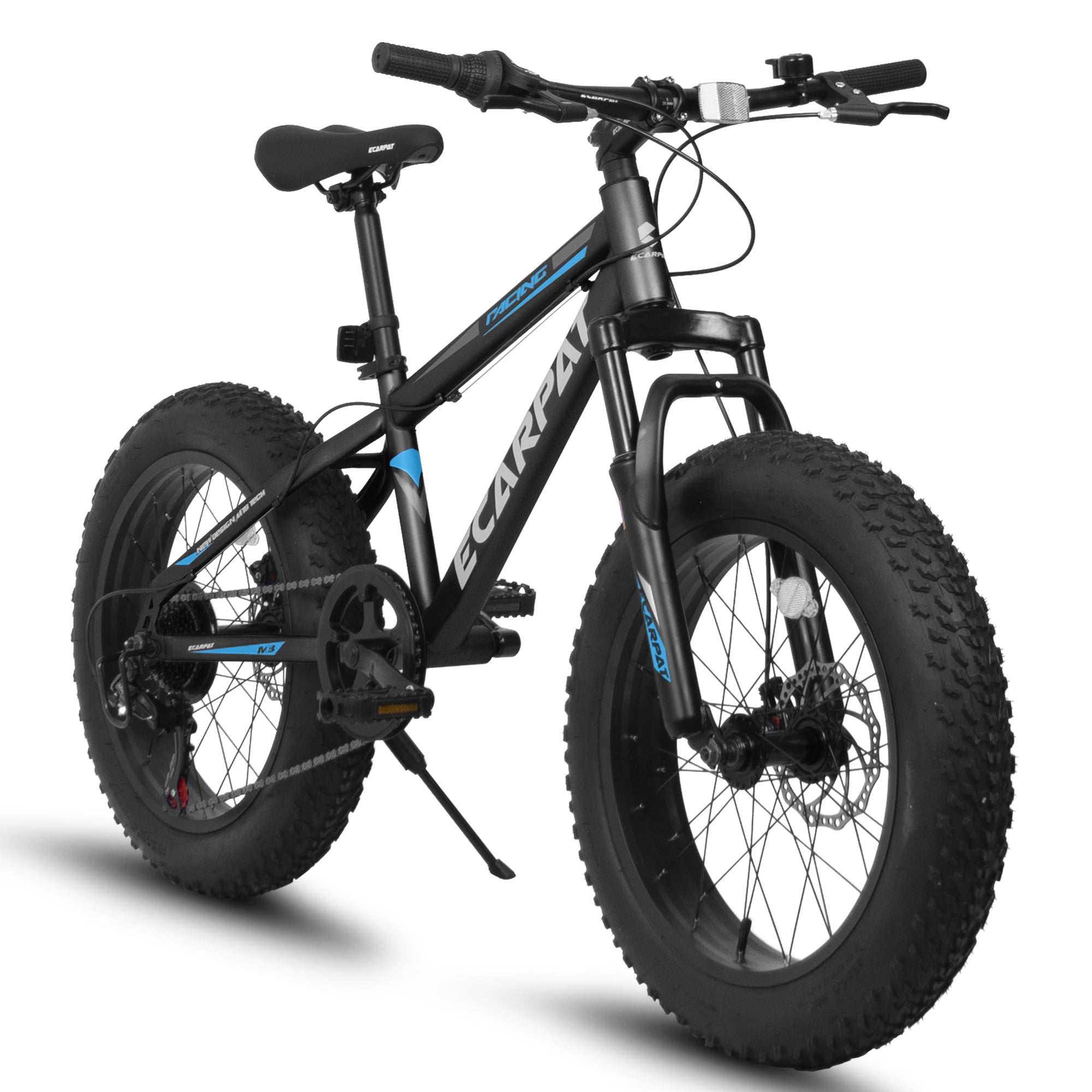 A20316 20 Inch Fat Tire Bike Adult/Youth Full Shimano 7 Speed Mountain Bike, Dual Disc Brake, High-Carbon Steel Frame, Front Suspension, Mountain Trail Bike, Urban Commuter City Bicycle,Fat tire bike