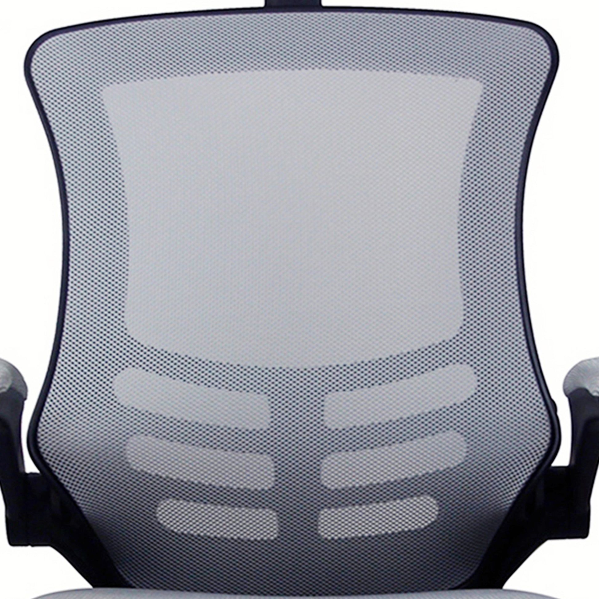Techni Mobili Modern High-Back Mesh Executive Office Chair with Headrest and Flip-Up Arms, Silver Grey - Abrihome