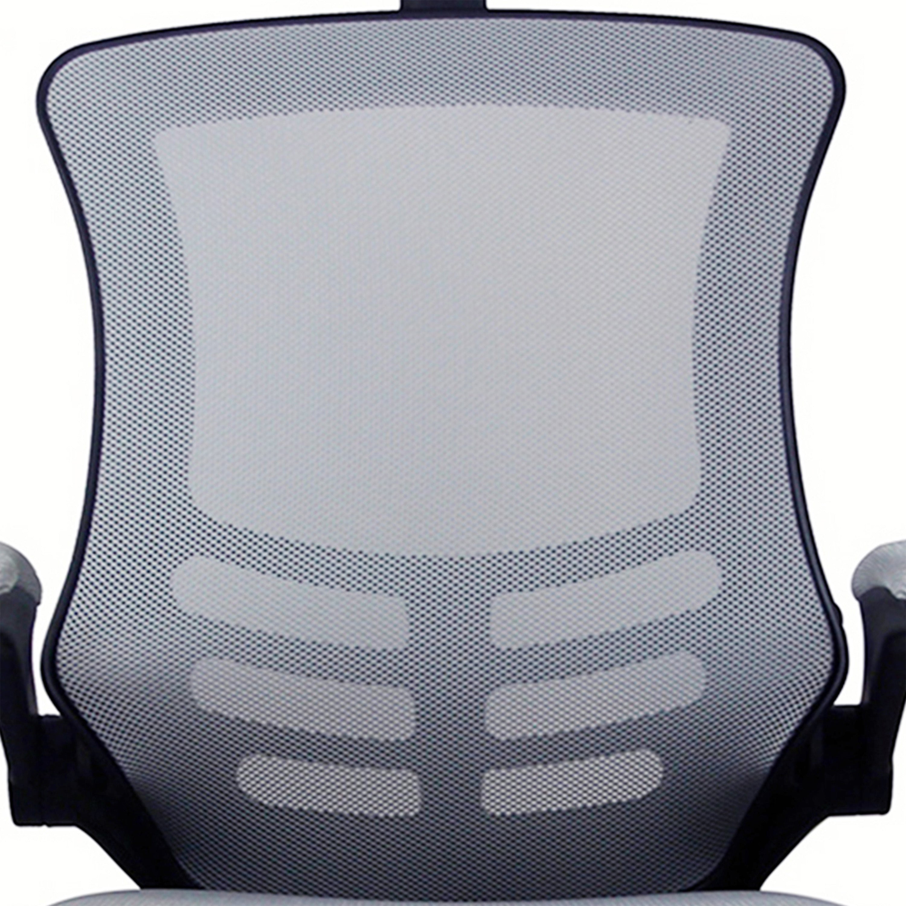 Techni Mobili Modern High-Back Mesh Executive Office Chair with Headrest and Flip-Up Arms, Silver Grey - Abrihome
