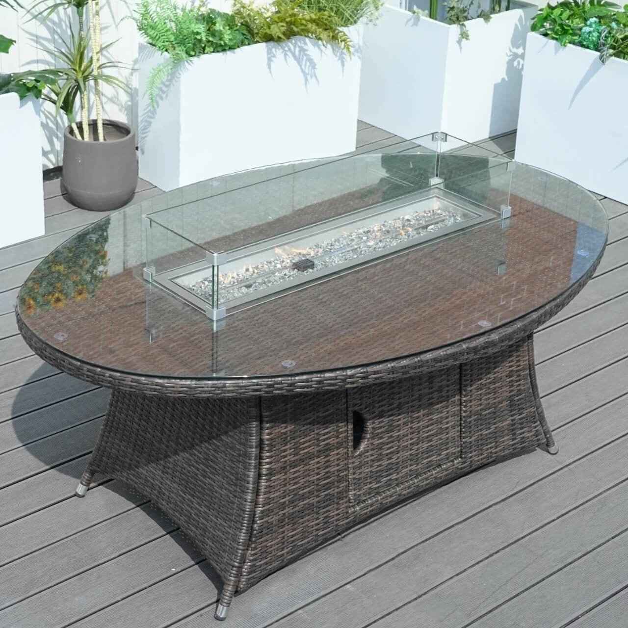 6-Seat Oval Fire Pit Table (PAG-1106O-T)