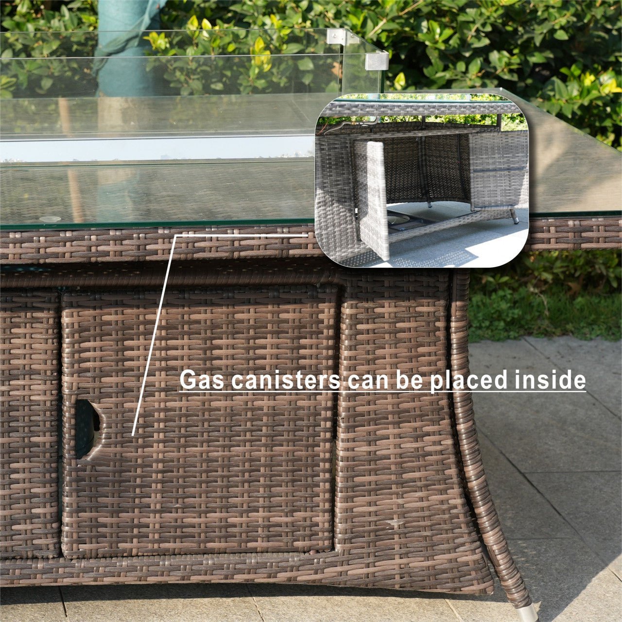 6 - Seat Oval Fire Pit Table (PAG - 1106O - T) - Direct Wicker