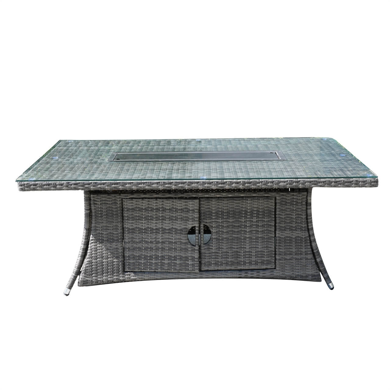 6 - Seat Rectangular Fire Pit Table (PAG - 1106R - T) - Direct Wicker