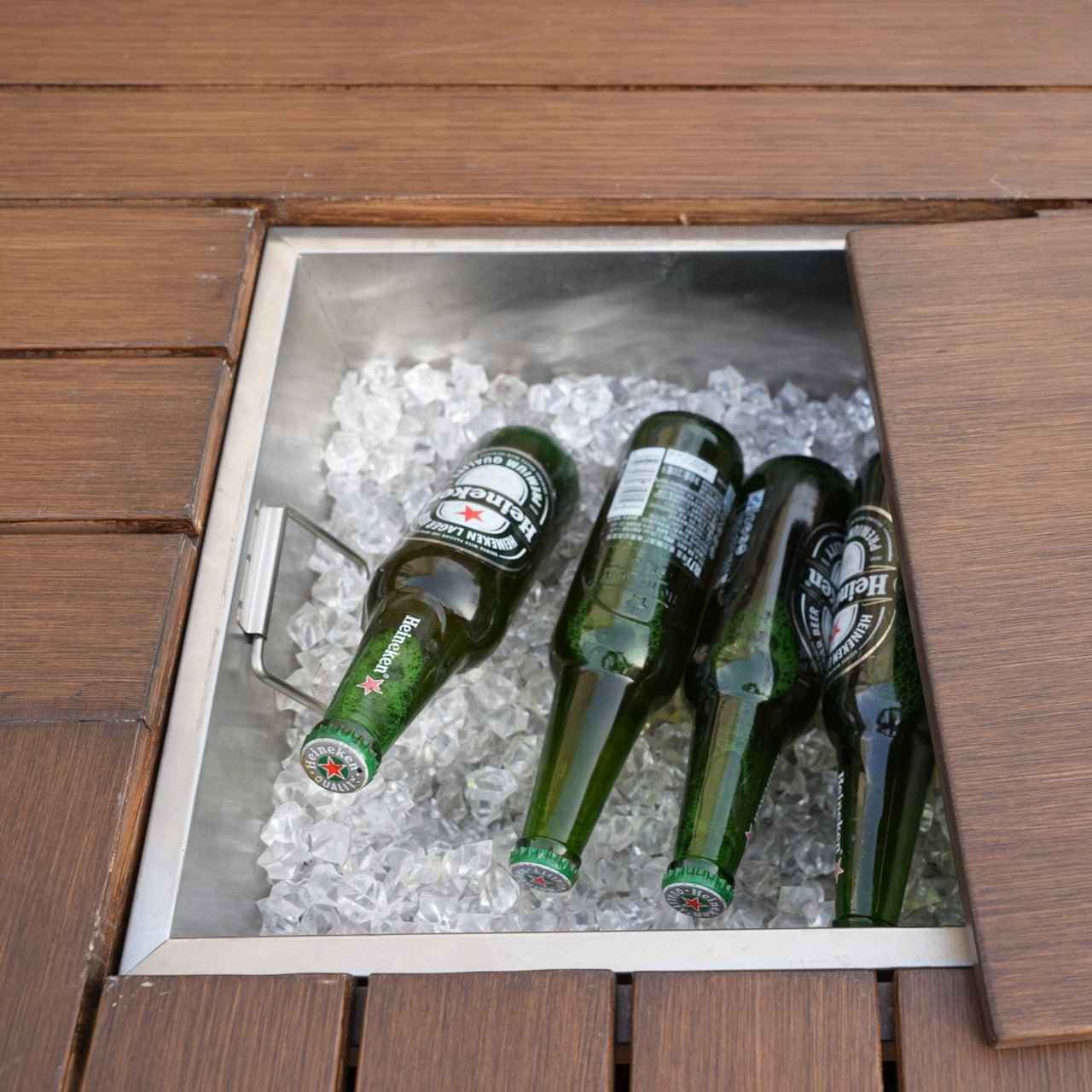 6-Seat Rectangular Fire Pit Table with Ice Bucket (PAG-1106FI-T)
