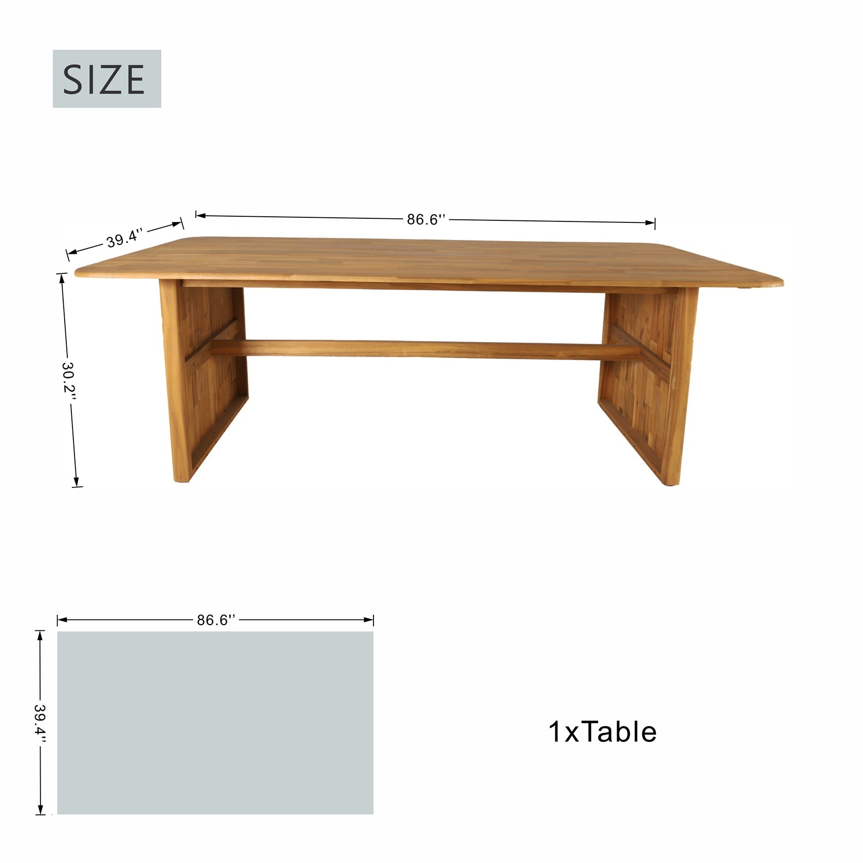 6 - Seater Outdoor Dining Table Set with 6 Chairs - Solid Wood Dining Set(PAD - 2517) - Direct Wicker