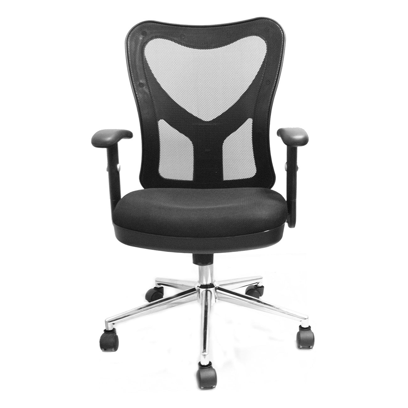 Techni Mobili High Back Mesh Office Chair With Chrome Base, Black - Abrihome