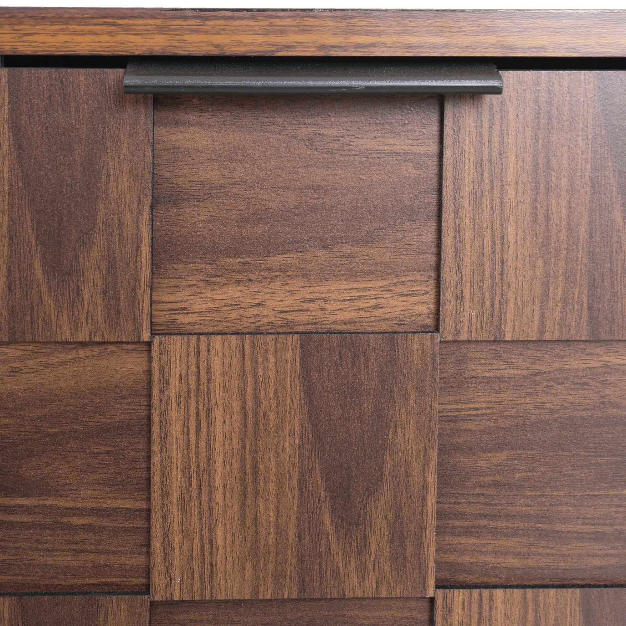 Mid Century TV Stand with 2 Drawers in Dark Brown, Media Console Table for TVs up to 85'', Made of Particle Board and MDF, 78.7'' x 15.7'' x 17.7''