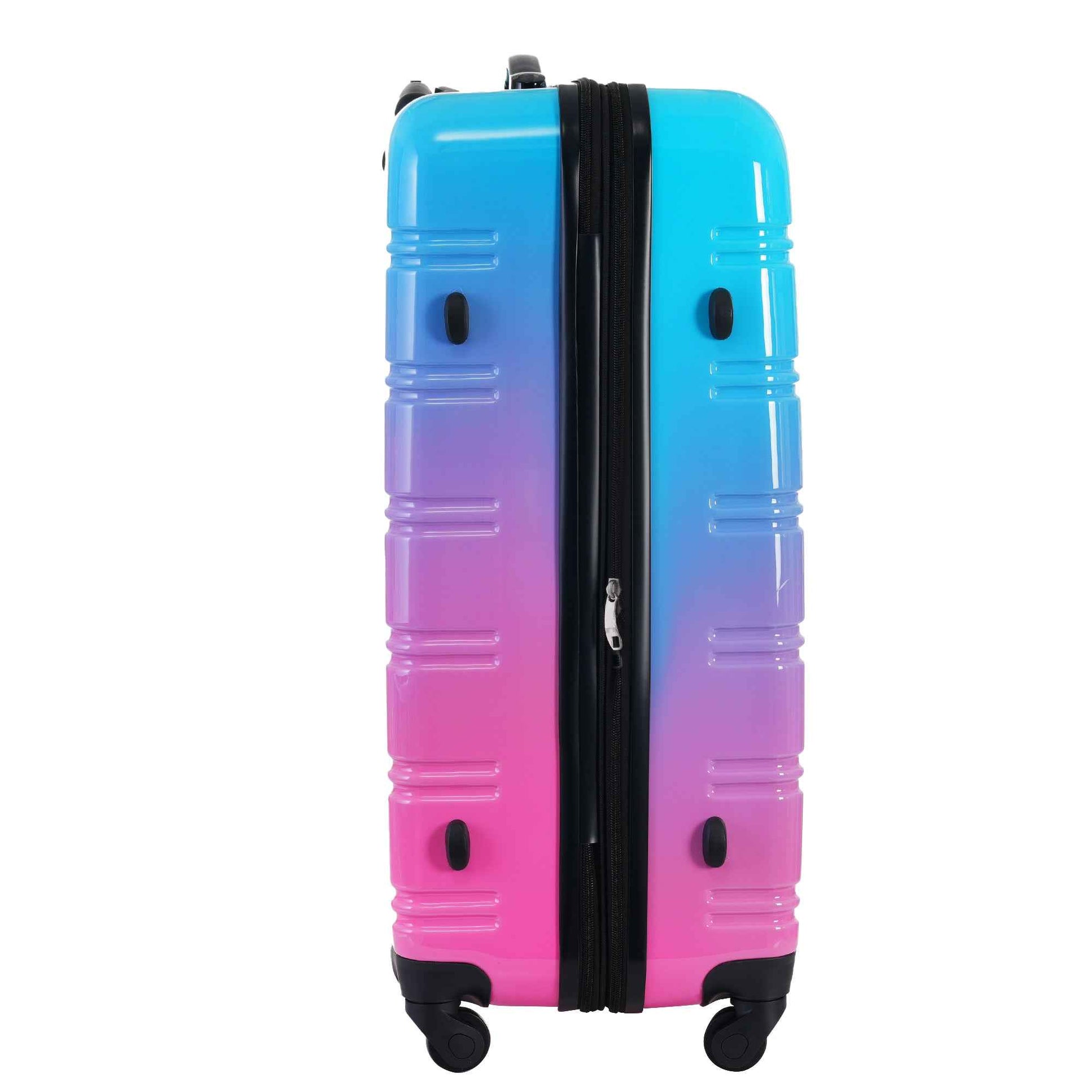Gradient Color Expandable Hardshell Luggage Sets with Spinner Wheels and TSA Lock, Lightweight 20' 24' 28', Blue and Red