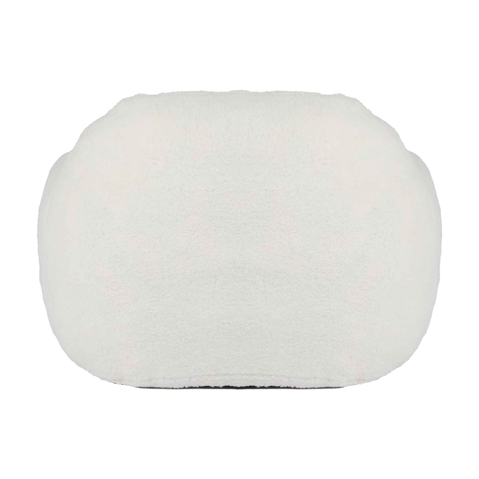 Giant Bean Bag Chair for Adults, Spacious Memory Foam Bean Bag Sofa with Armrests in Off White Teddy Fabric, Comfy Seating for Living Room or Bedroom