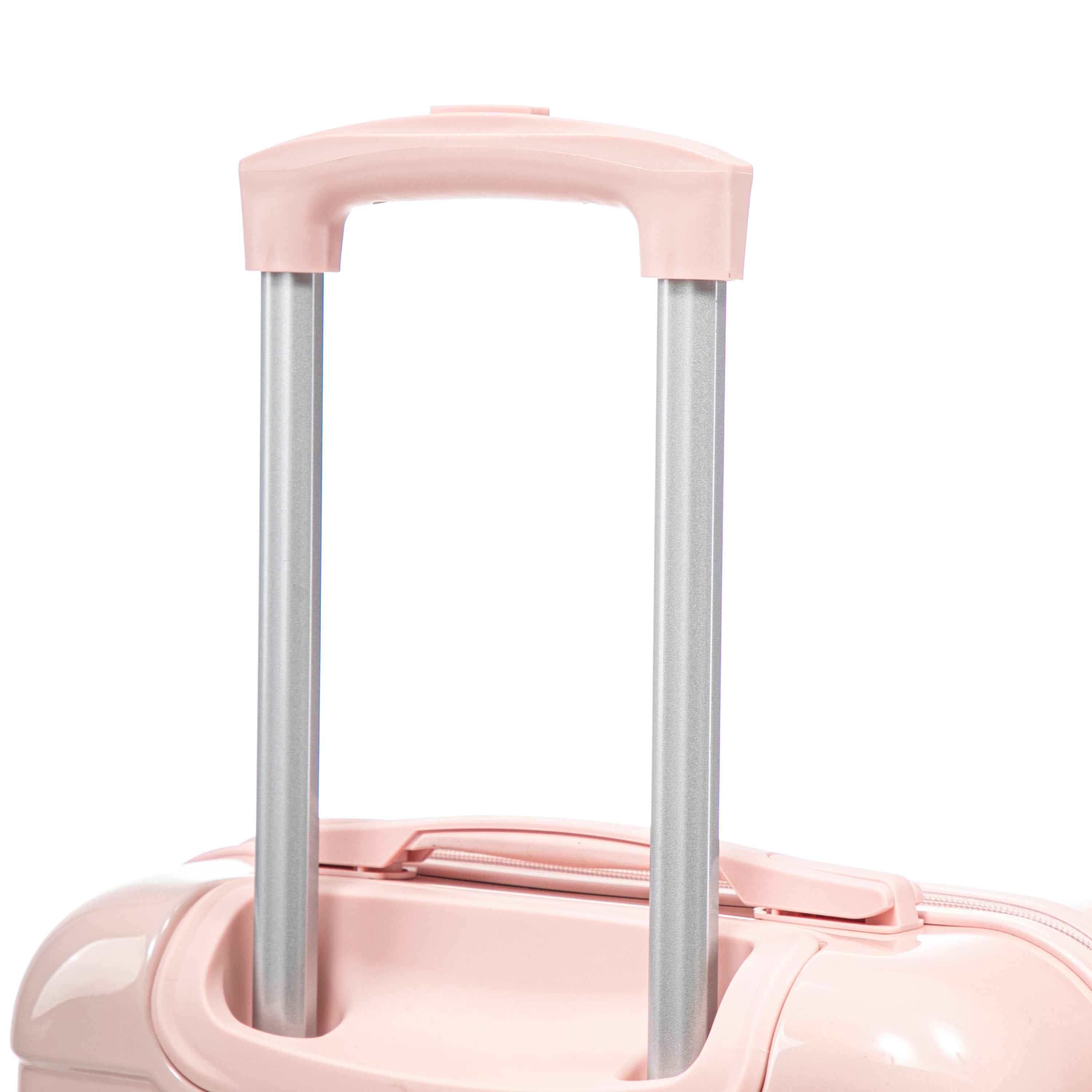 14'/20' 2 pcs/set in PC Spinner Wheel Luggage, Carry on Suitcase, With Gradient Color and Combination Lock(Blue+Pink)