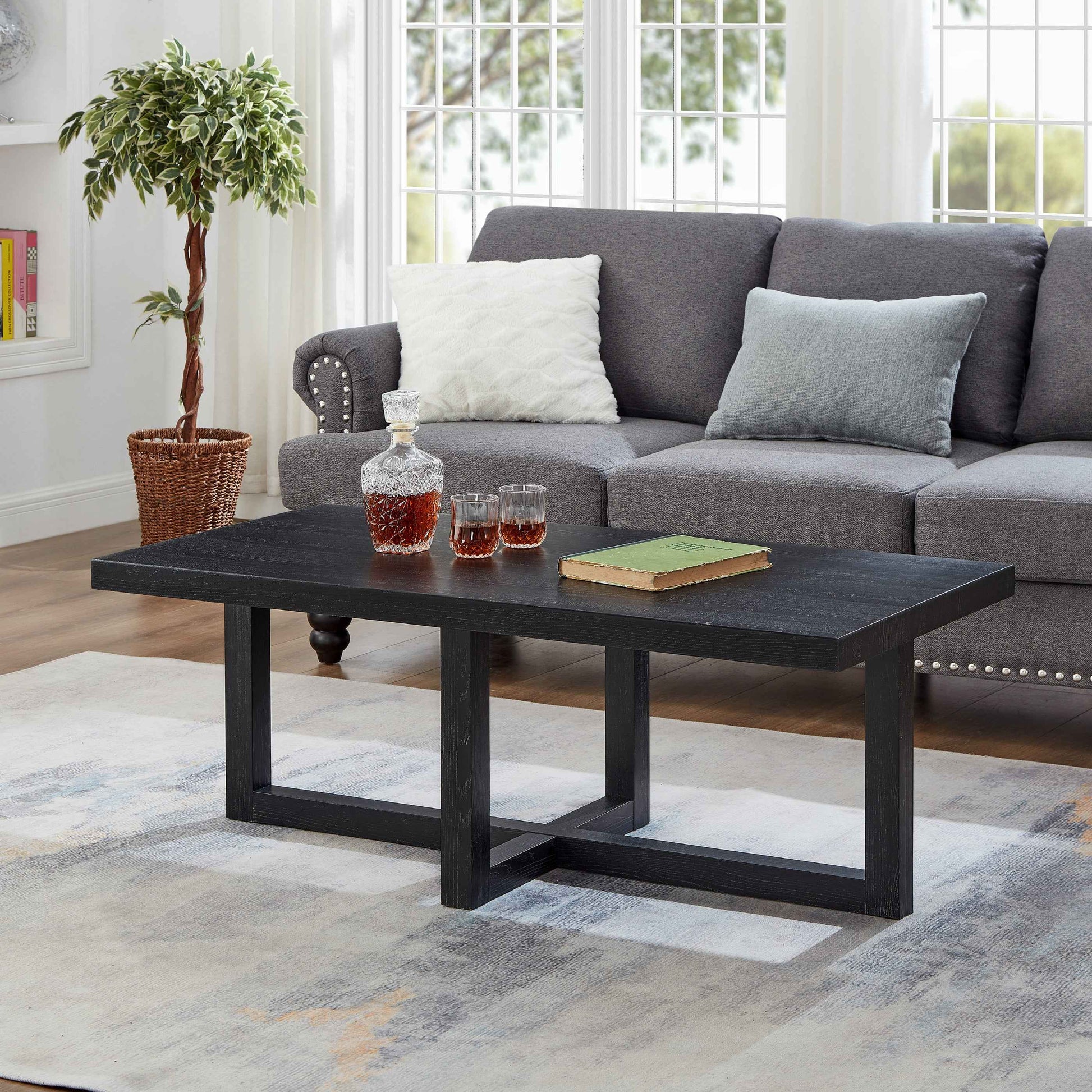 Luno Contemporary Coffee Table, Black