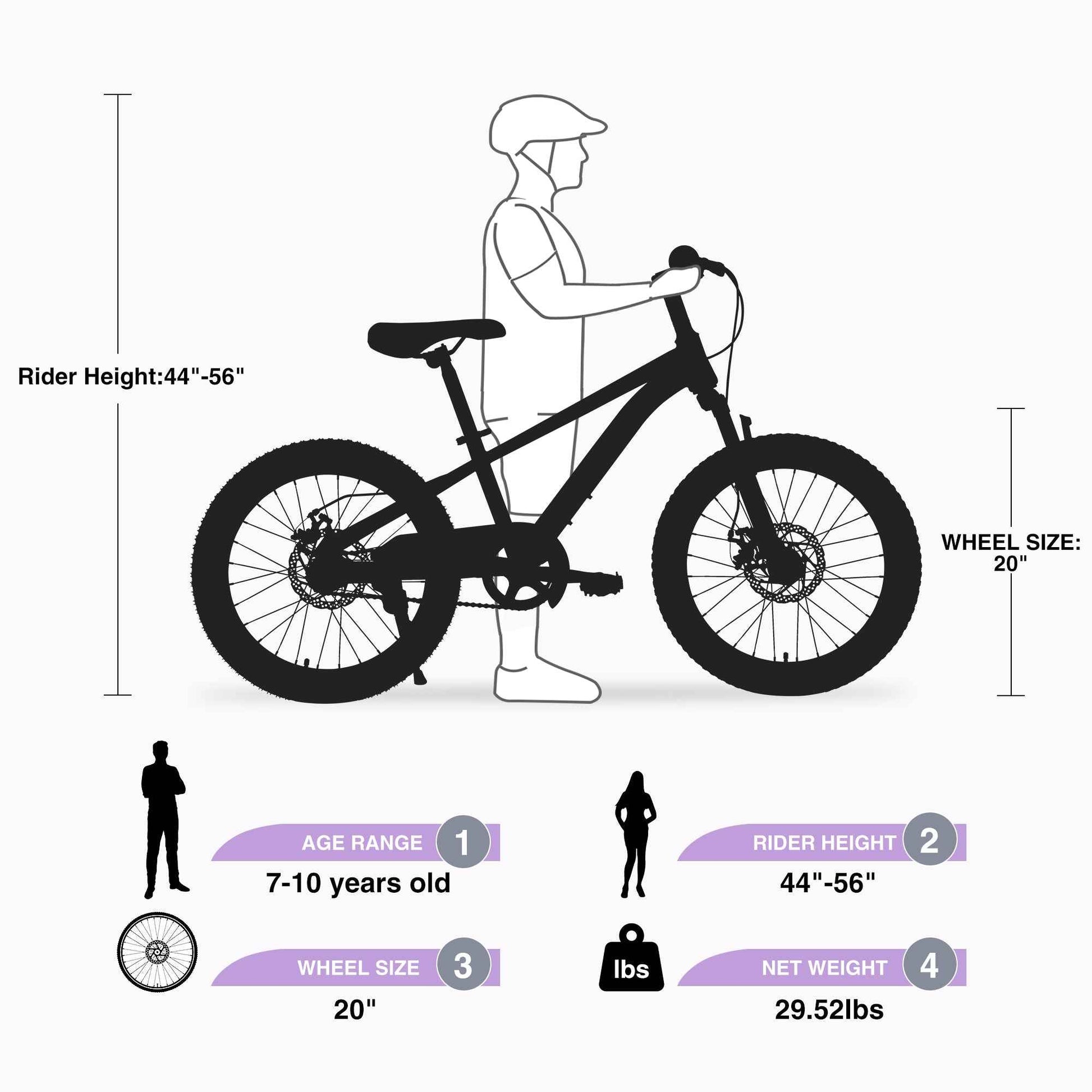 ZUKKA Mountain Bike,20 Inch MTB for Boys and Girls Age 7-10 Years,Multiple Colors