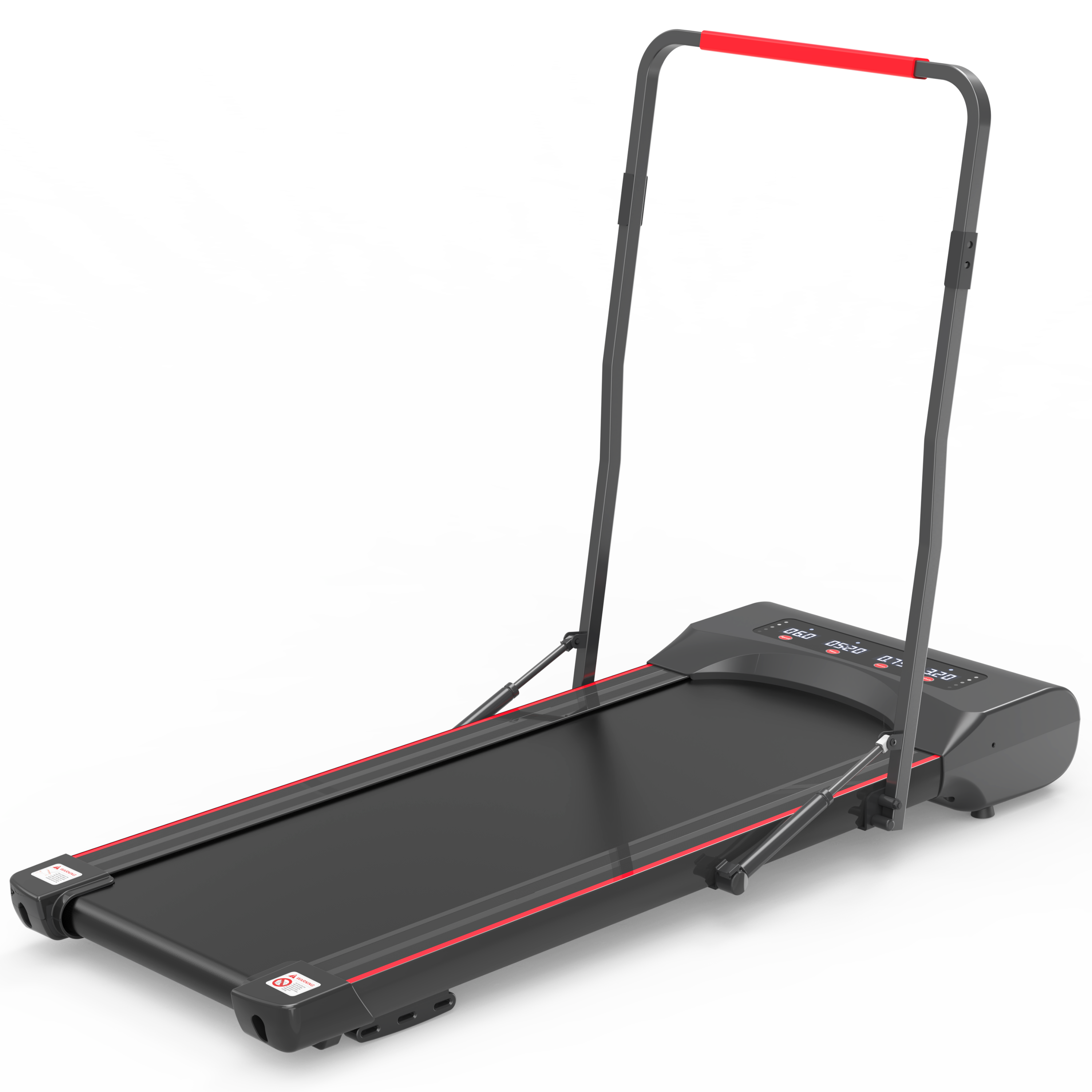 Under Desk Walking Pad Treadmill Foldable with Handlebar Remote Controll, 300 LB Capacity