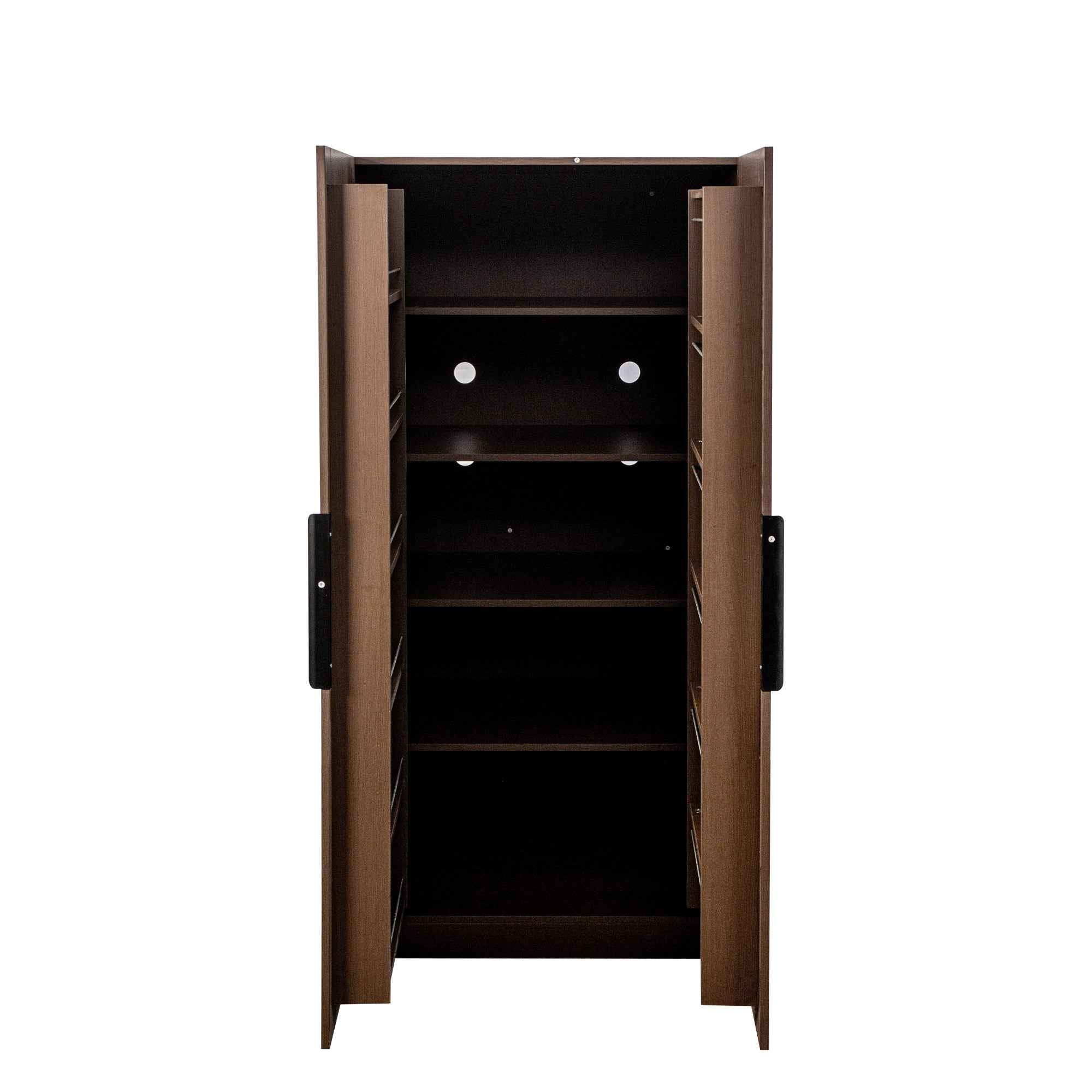 62.99in Kitchen Pantry Cabinet, Walnut  Freestanding Buffet Cupboards Sideboard with Doors &  Shelves, Kitchen Pantry Storage Cabinet for Kitchen, Living Room and Dinning Room