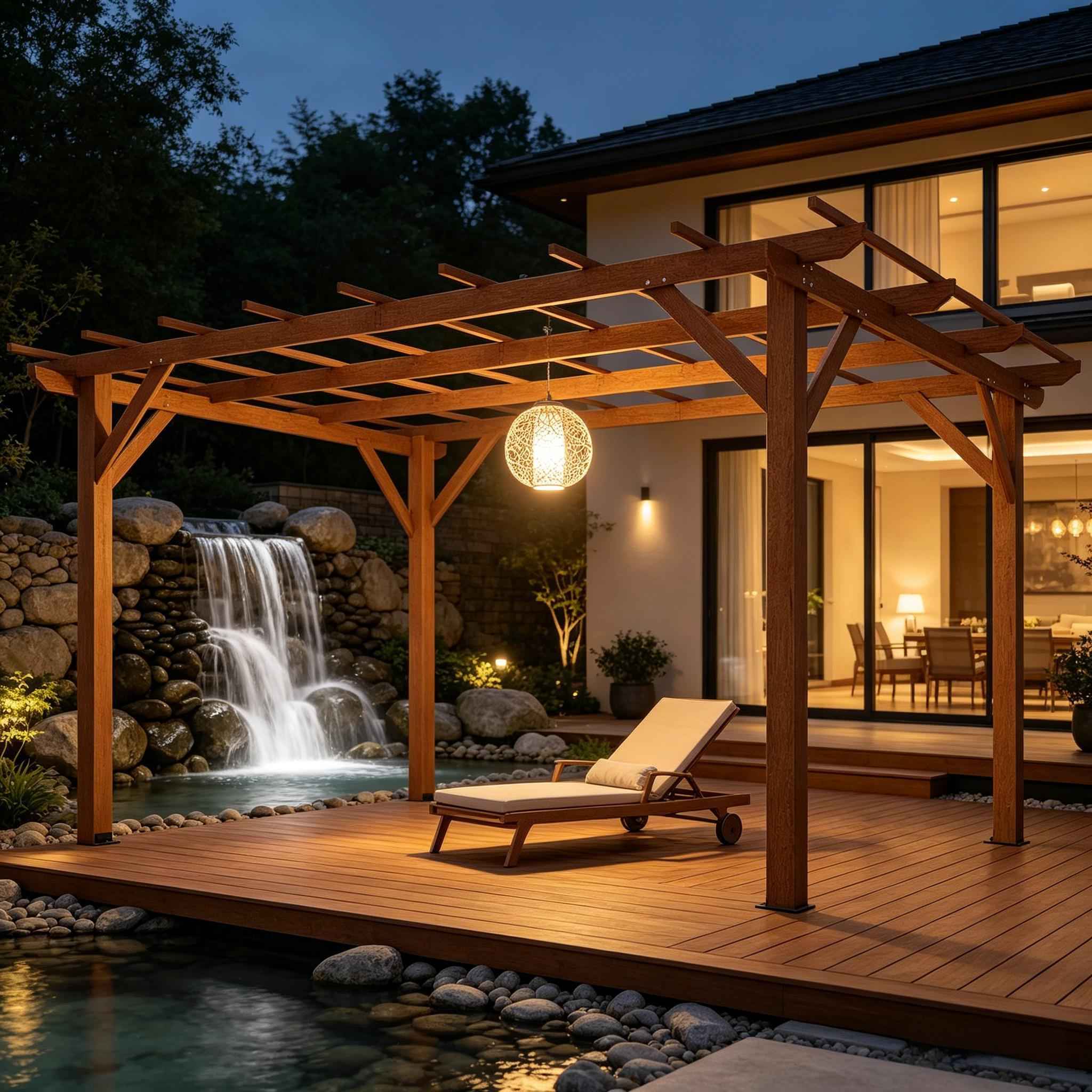 Wood Pergola, Outdoor Gazebo Grape Trellis with Stable Structure for Climbing Plant Support 10' x 13'