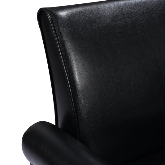 Accent Chairs, Comfy Sofa Chair, Armchair for Reading, Living Room, Bedroom, Office, Waiting Room, PU leather, Black