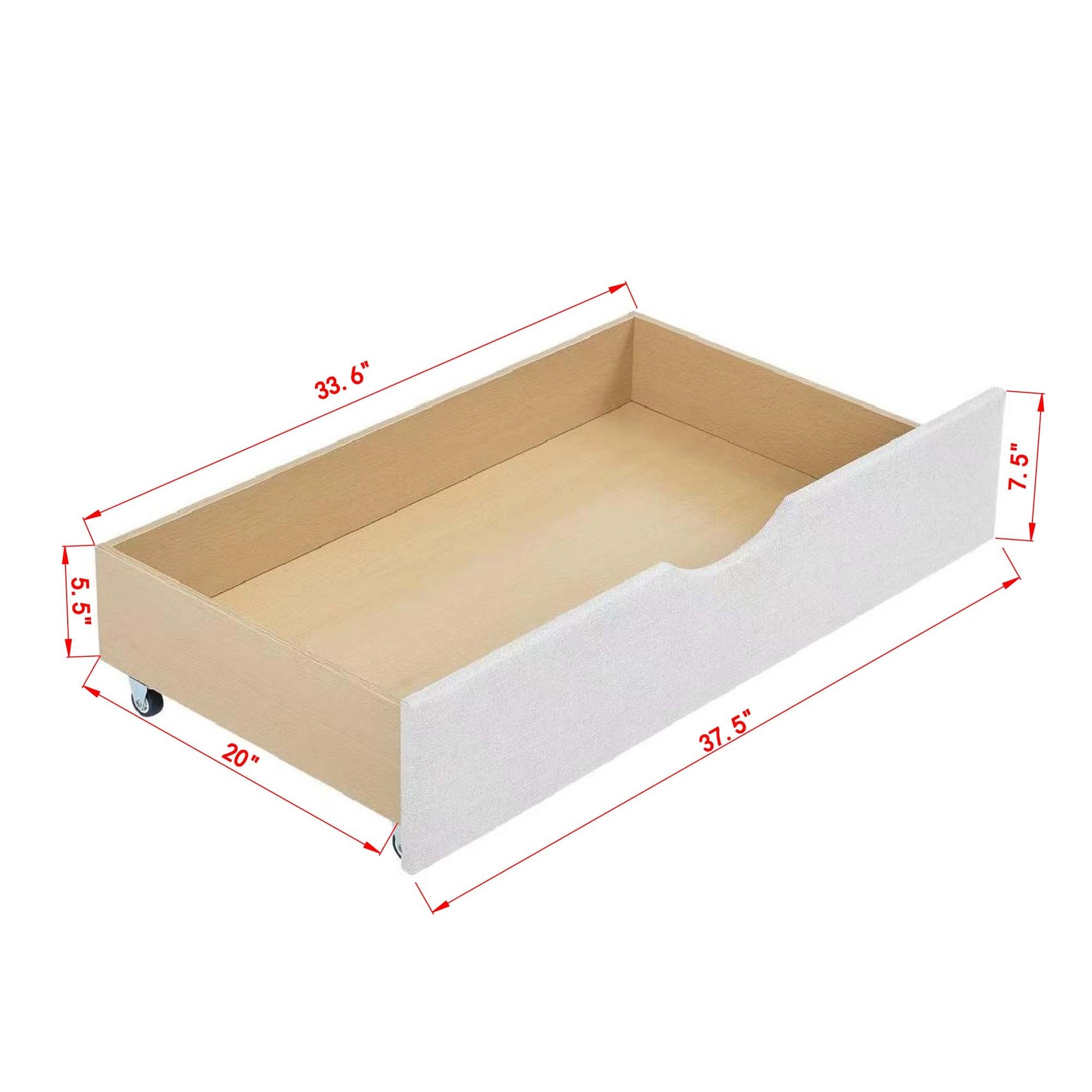 Twin Size Daybed with Drawers Upholstered Tufted Sofa Bed, with Button on Back and Copper Nail on Waved Shape Arms, Beige(81.5''x41''x30.5'') - Abrihome