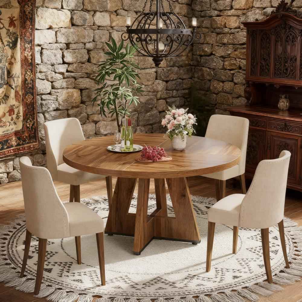 47 Inch Wood Dining Table Round Dining Table (Just 1pcs Dining Table)