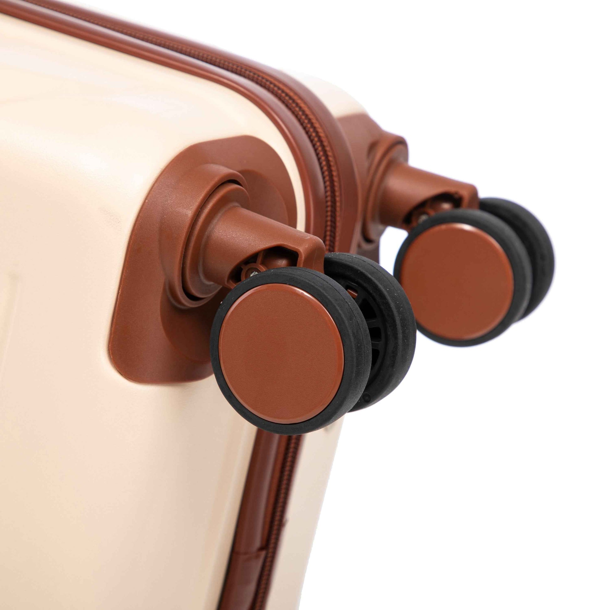 14'/20' 2 pcs/set in ABS Spinner Wheel Luggage, with Combination Lock,14' Cosmetic Case (Beige)