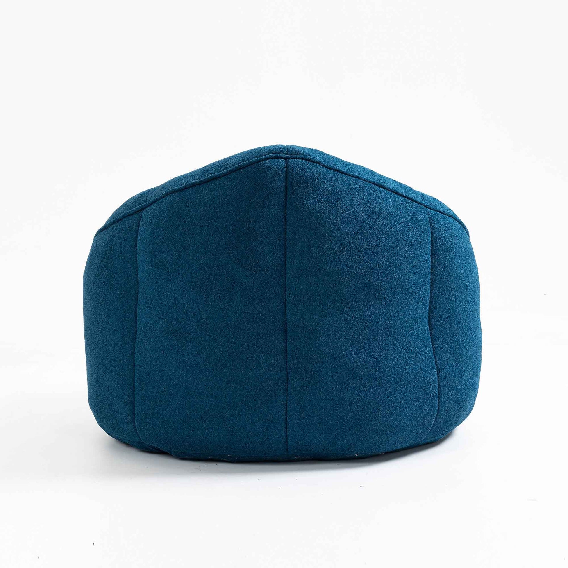 Bedding Bean Bag Sofa Chair with High-Pressure Foam and Footrest, Blue Microfiber
