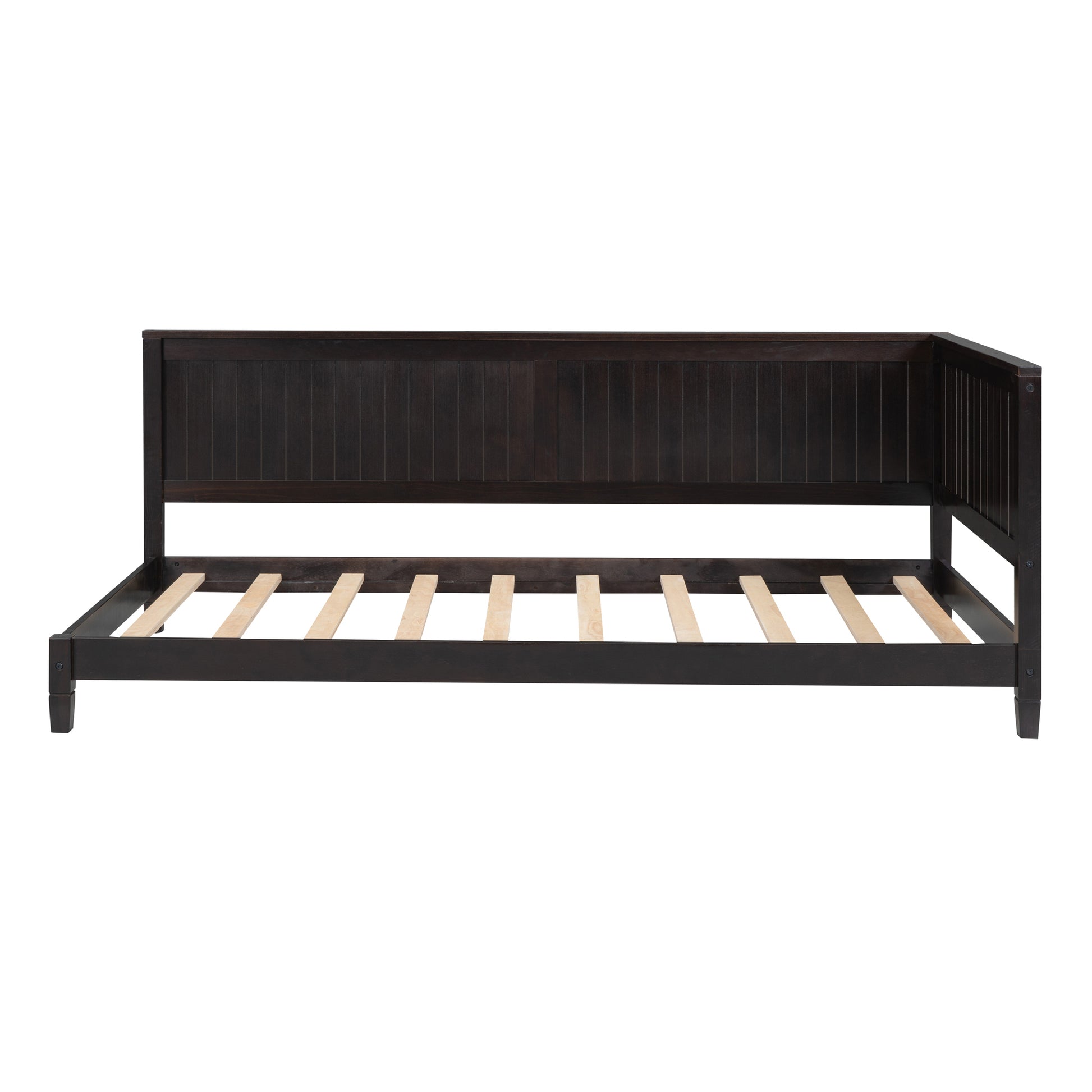 Twin Size Wood Daybed/Sofa Bed, Espresso - Abrihome