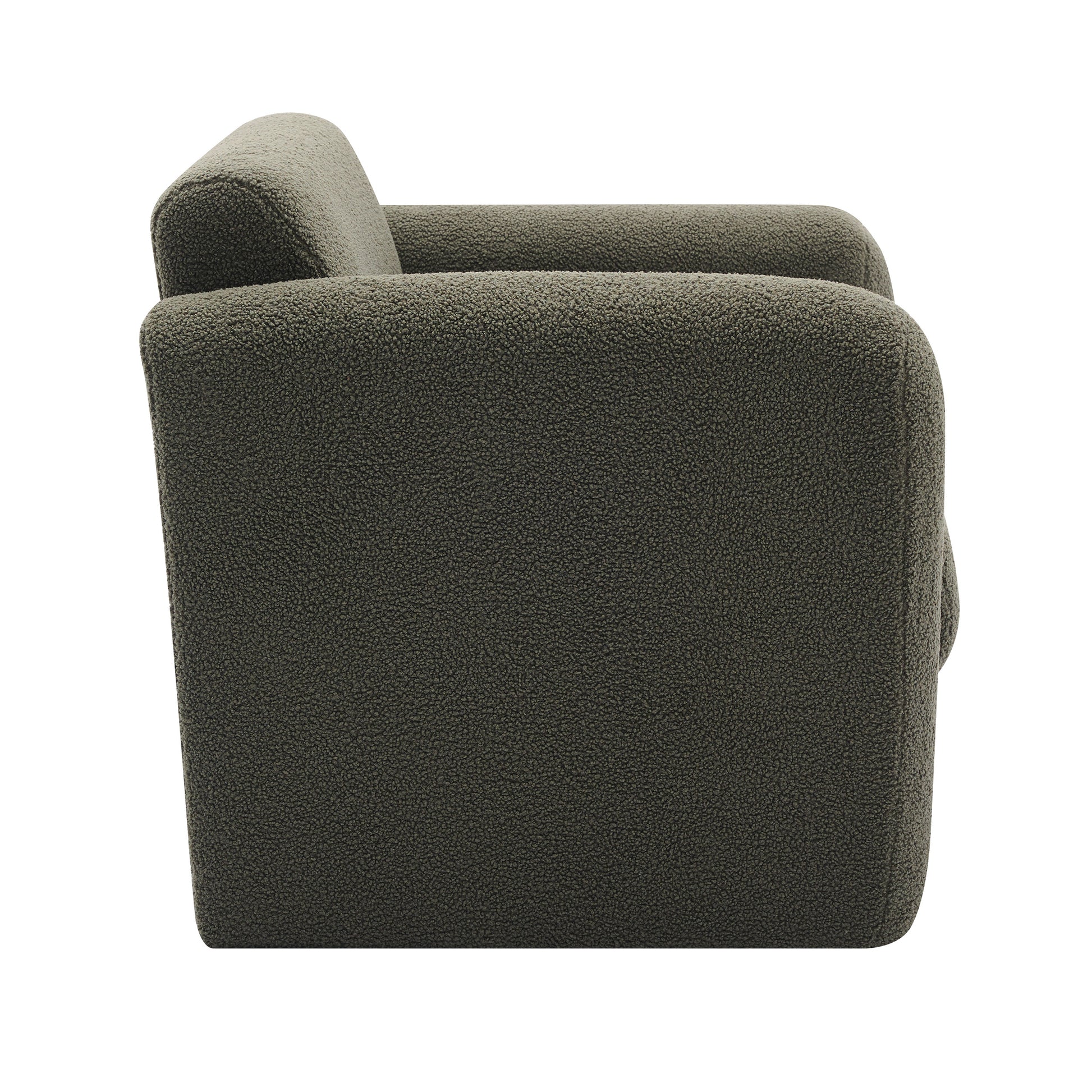 Modern Accent Chair Lambskin Sherpa Fabric Upholstered Comfy Reading Arm Chair Seaweed Green - Abrihome