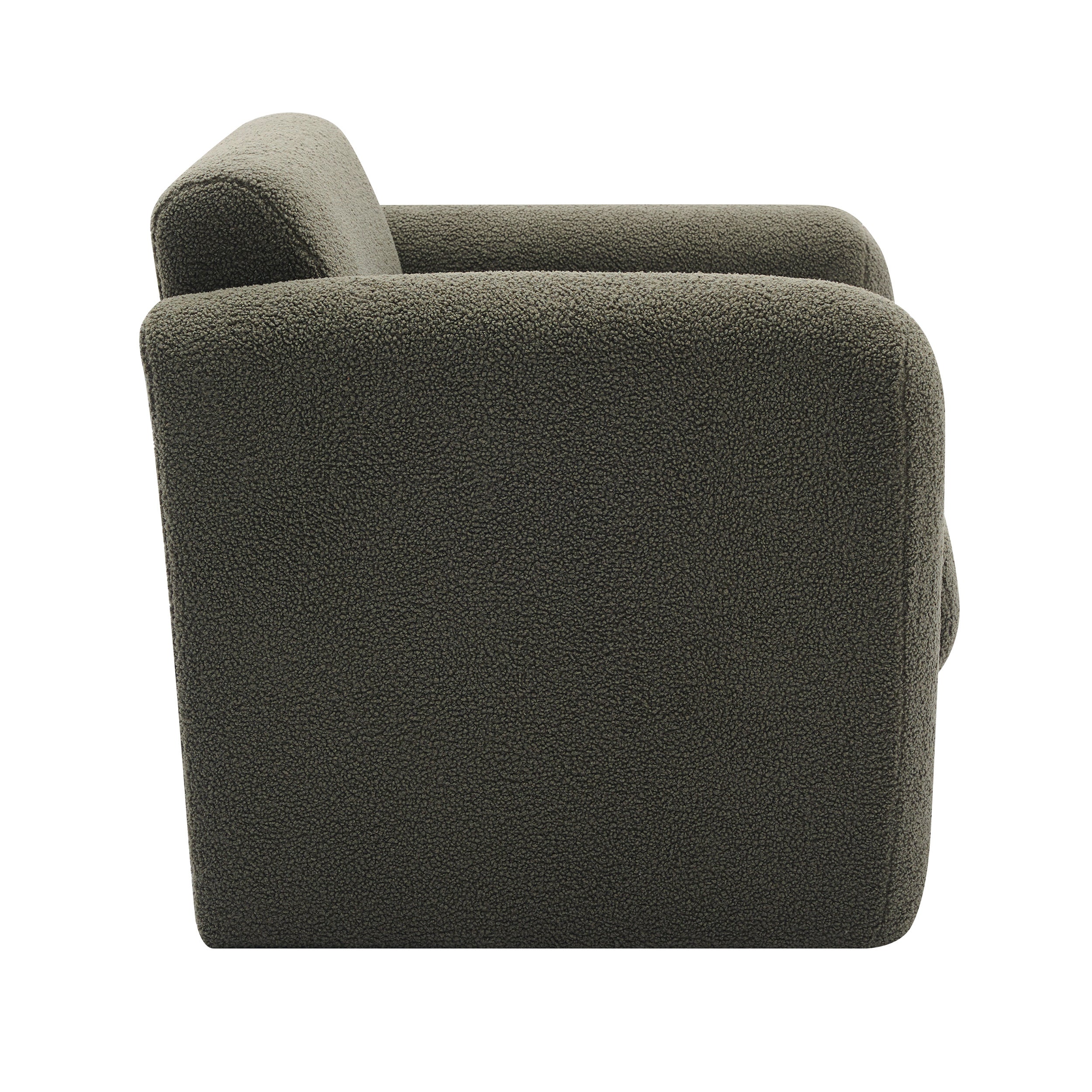 Modern Accent Chair Lambskin Sherpa Fabric Upholstered Comfy Reading Arm Chair Seaweed Green - Abrihome