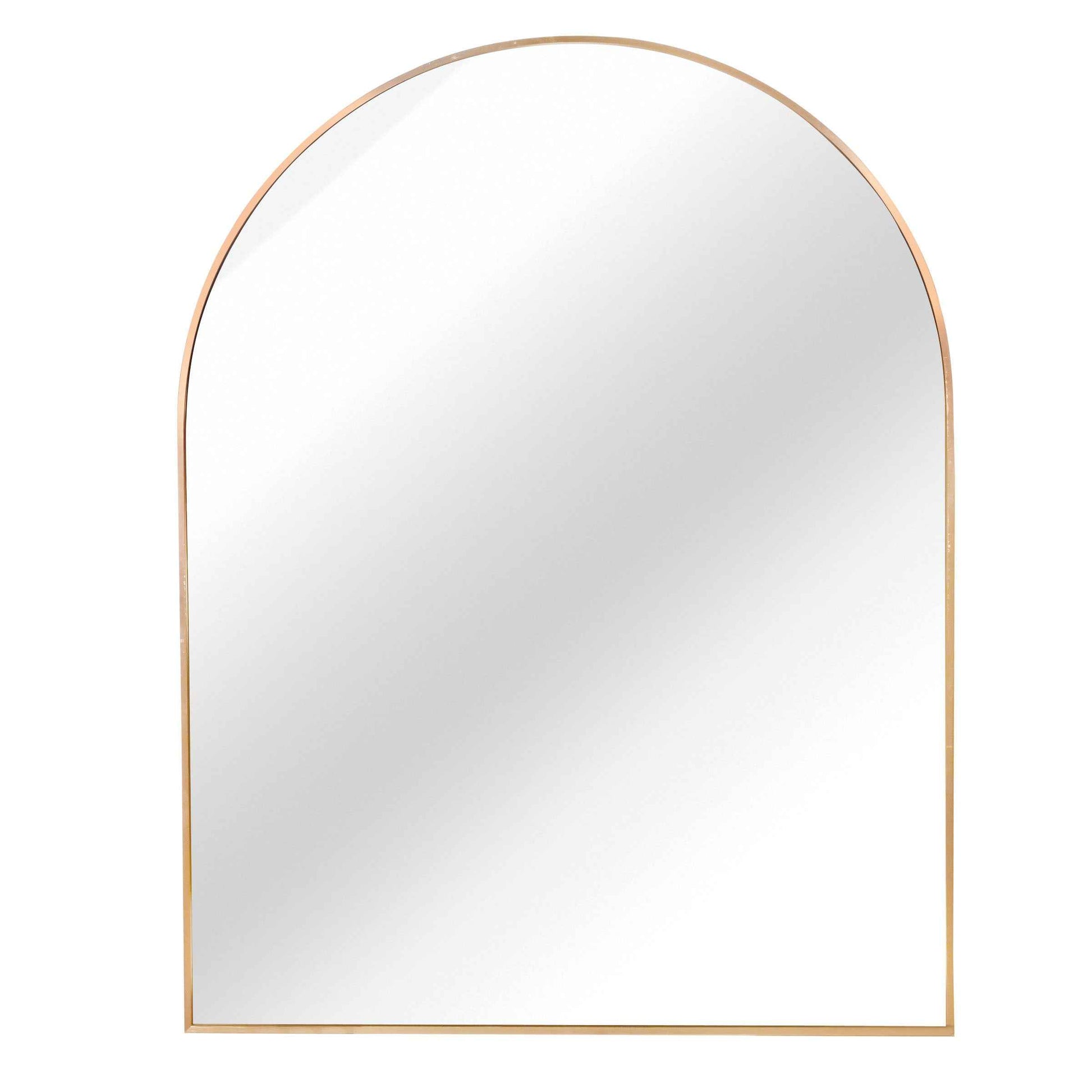 30x36 Inch Gold Metal Framed Arched Bathrrom Mirror for Wall.