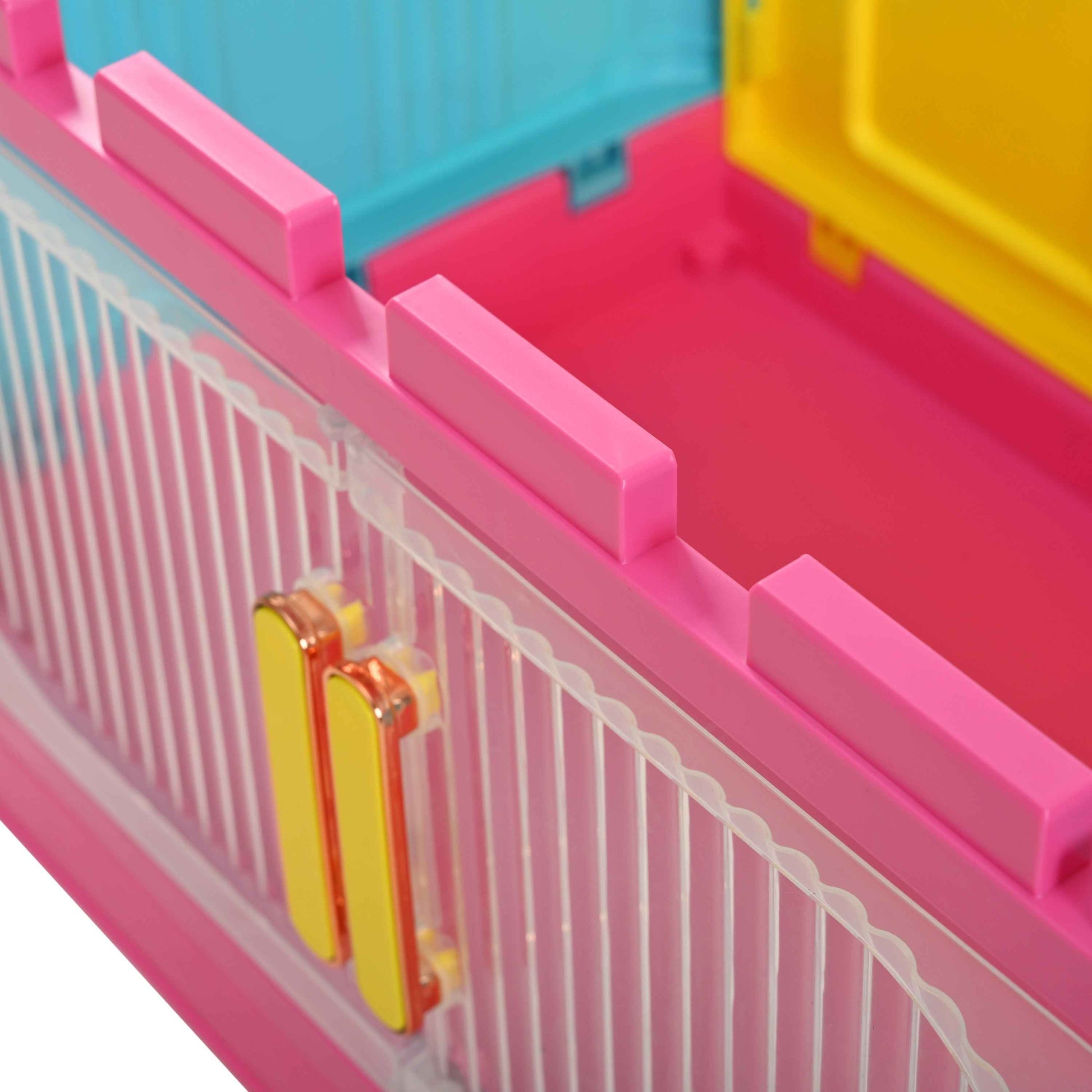 Happy Color, 20' Side Wide Folding Storage Cabinet ,4 Tiers,19.69'×11.81'×40.55',Collapsible Storage Bins with Magnetic Door, Plastic Storage Cabinet with Wheels