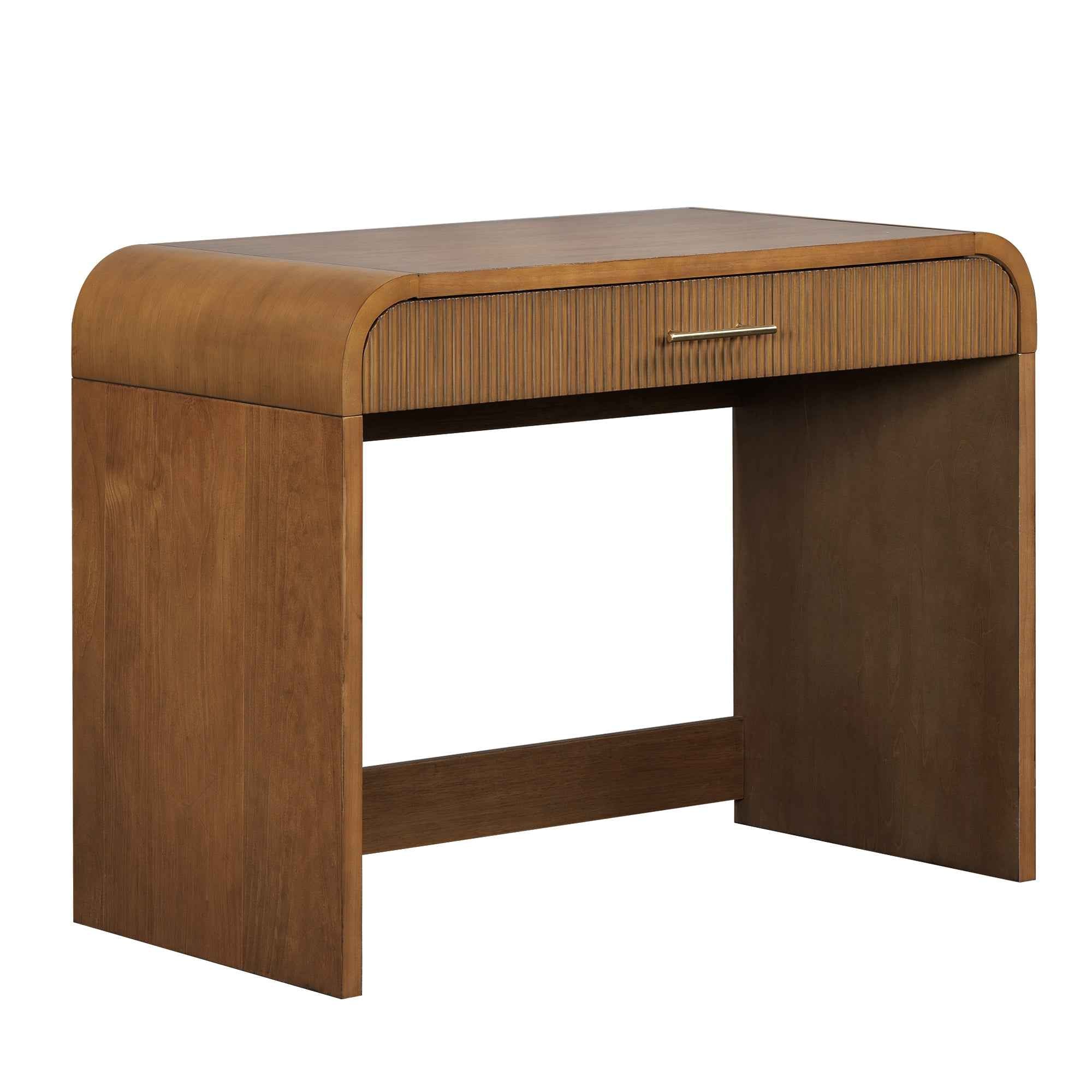 39' Makeup Vanity Table with Mirror Touch Screen Lighted Mirror, Dressing Table with Drawer for Bedroom, Espresso