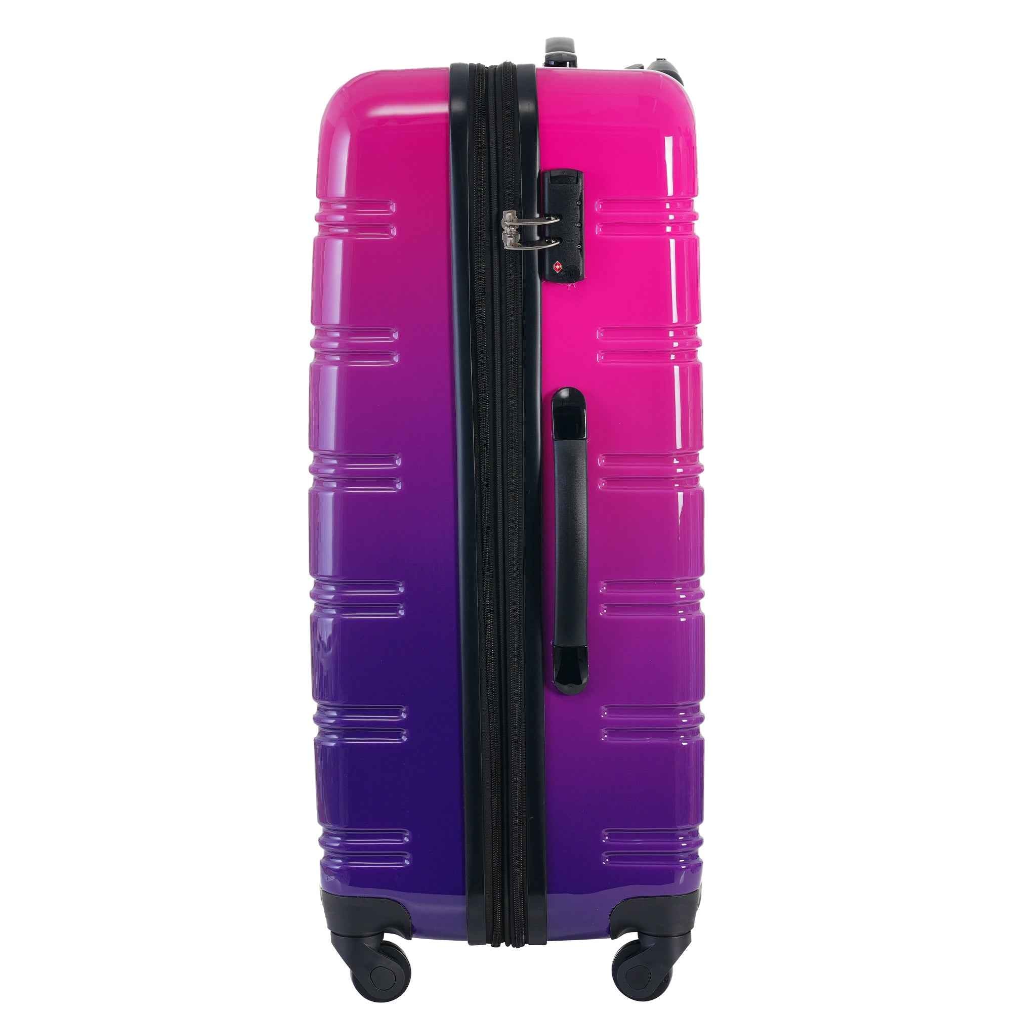 Gradient Color Expandable Hardshell Luggage Set with Spinner Wheels and TSA Lock, 20' 24' 28' Available, Purple and Pink