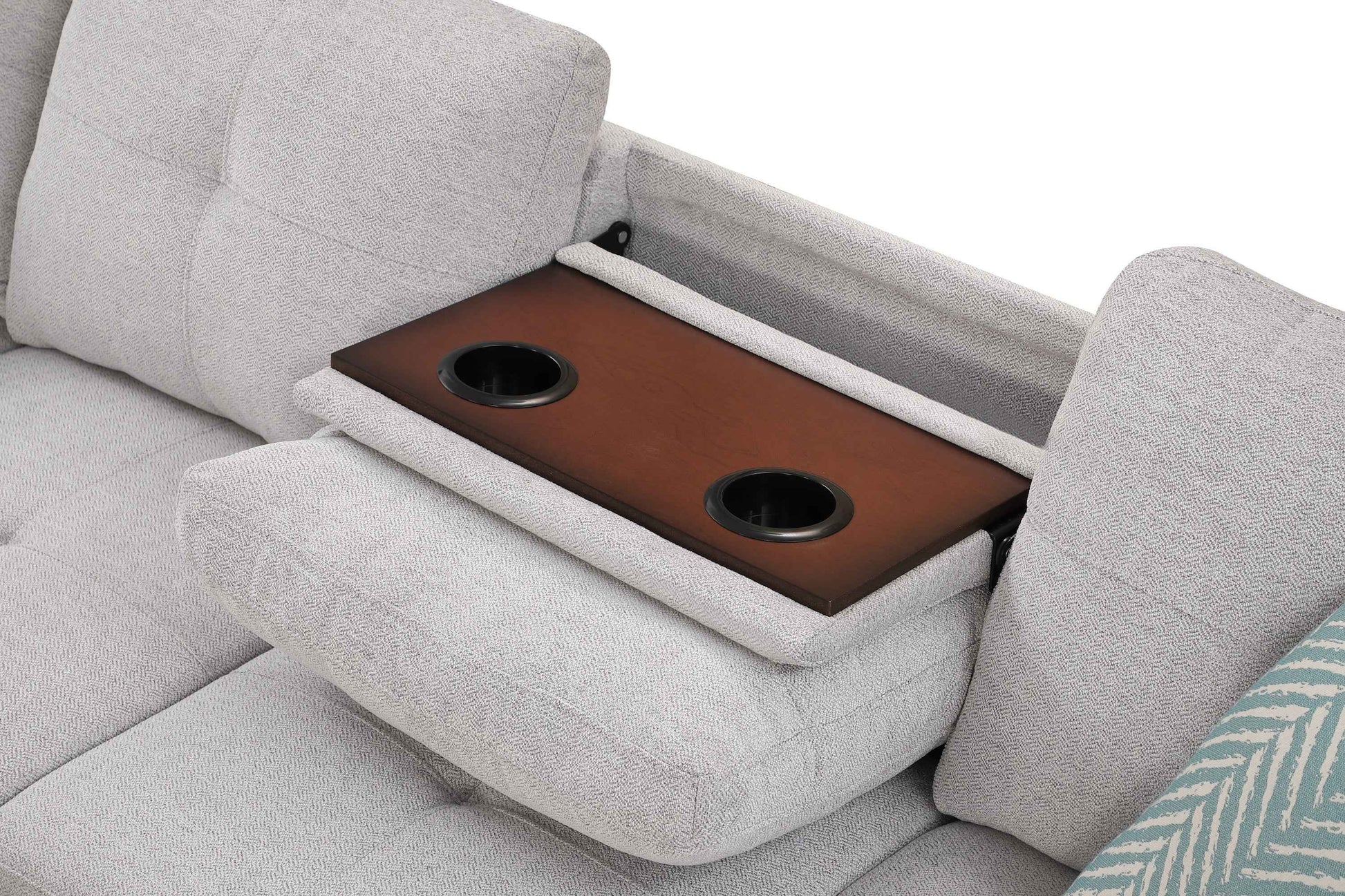 Accent Pillow - Equipped Sectional Sofa in Light Grey