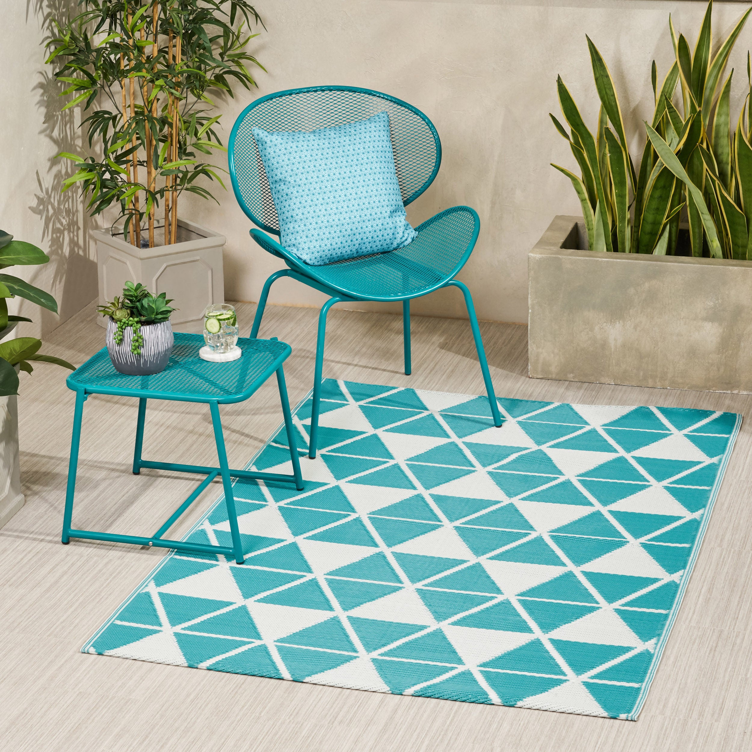 HERRINGBONE 4" x 6" PP RUG