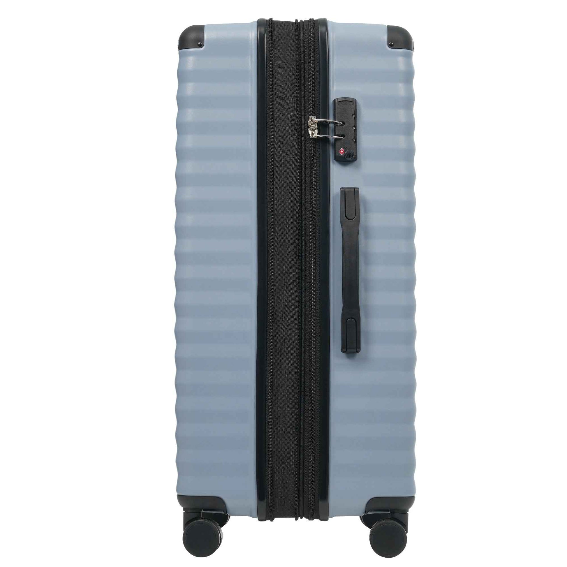 Luggage Sets 5 Piece with Front Opening , Hardside Expandable Carry on Suitcase with Spinner Wheels TSA Lock USB Port  Cup Holder Duffel Bag and Toiletry Bag