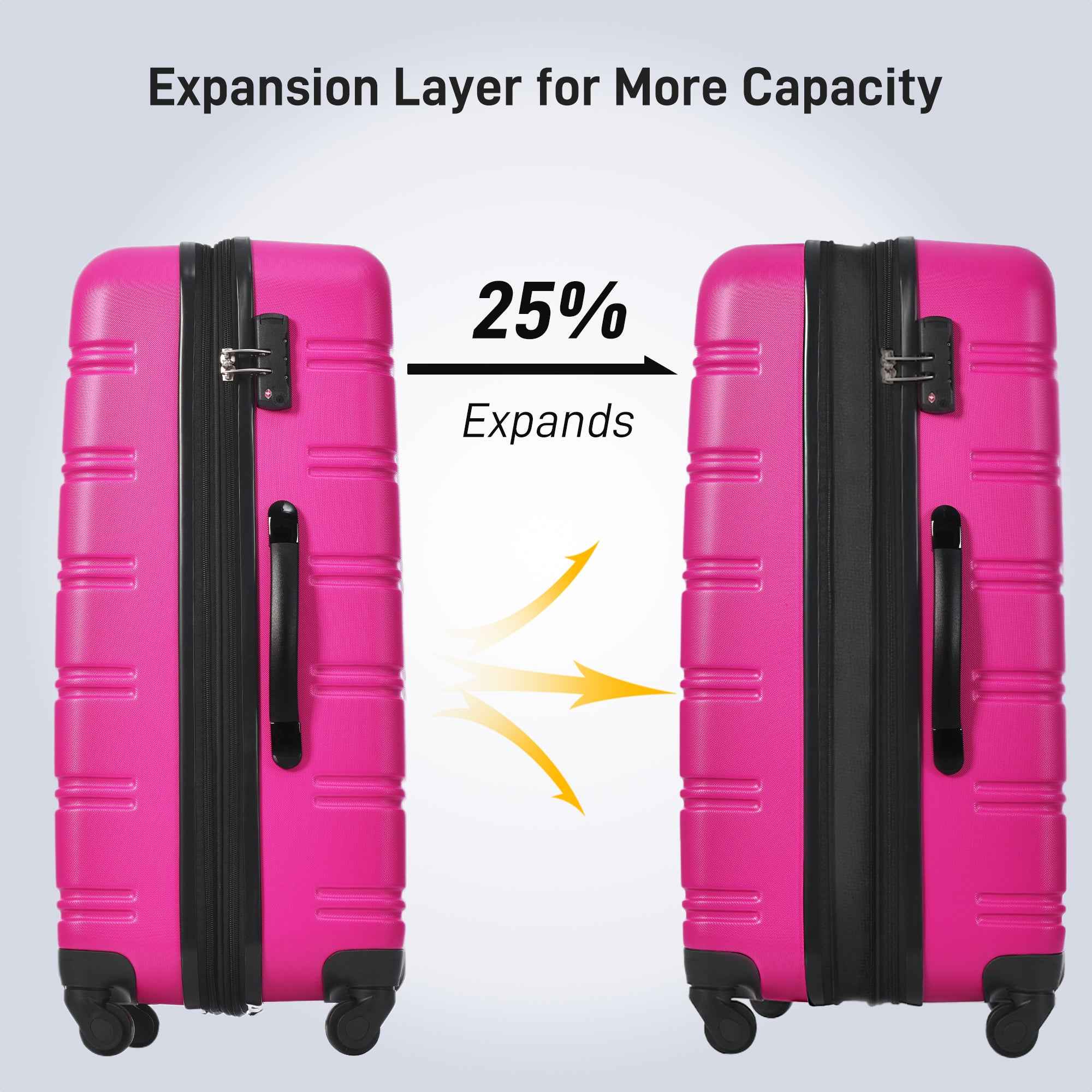 Hardshell Luggage Sets 2Pcs + Bag Spinner Suitcase with TSA Lock Lightweight 20' + 28'