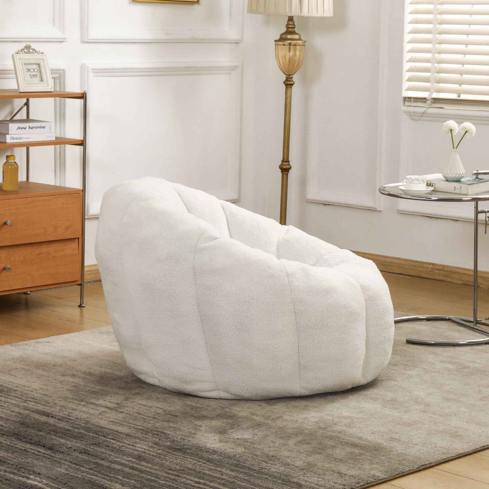 Bean Bag Chair, Bean Bag Sofa Chair with Armrests Stuffed High-Density Foam, Lazy Sofa Comfy Chairs BeanBag Chair for Adults in Living Room,Bedroom Reading