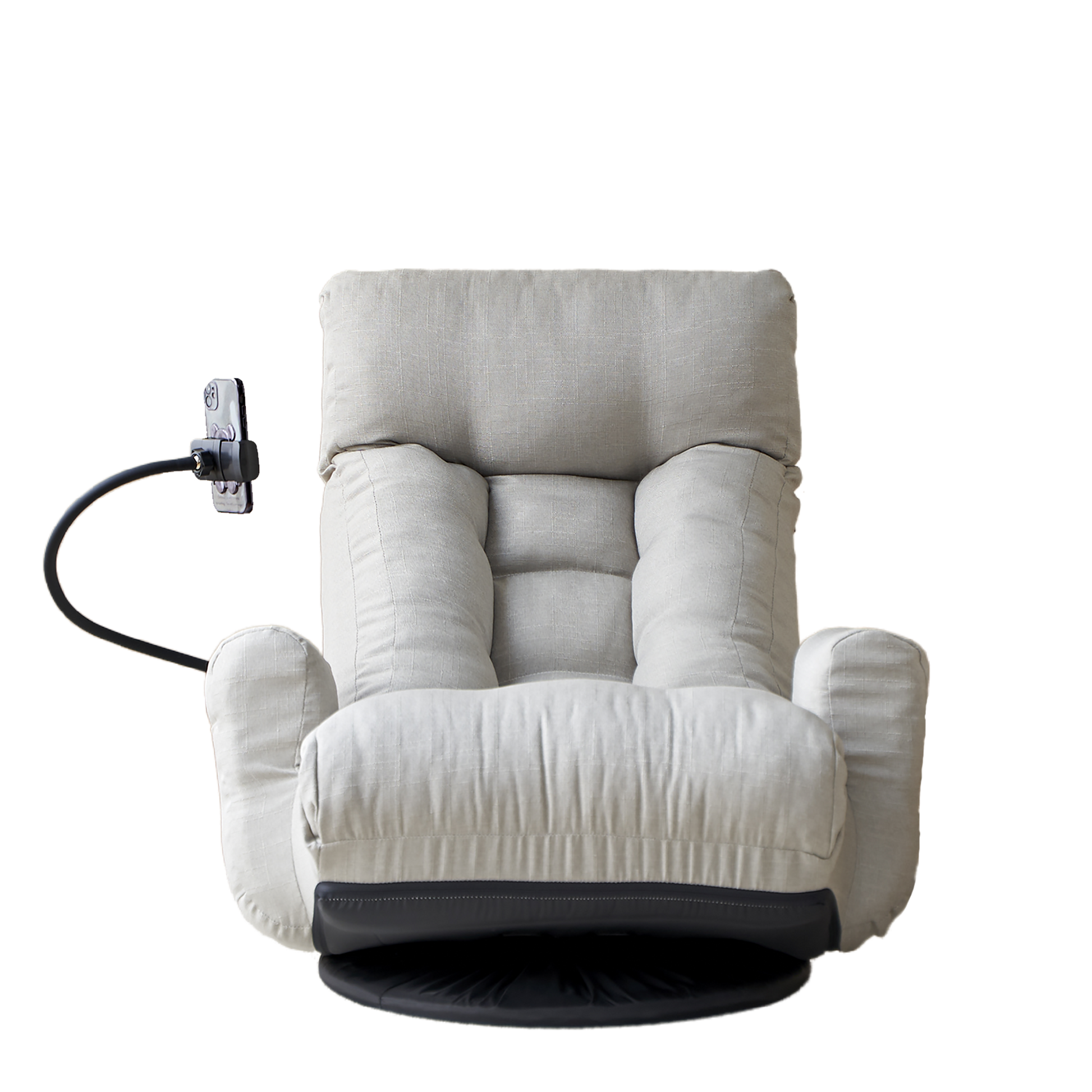 Adjustable Greay Swivel Lounge Chair with 360-Degree Rotating Seat and Headrest Support, Leisure Chair Deck Chair - Game Chair for Living Room