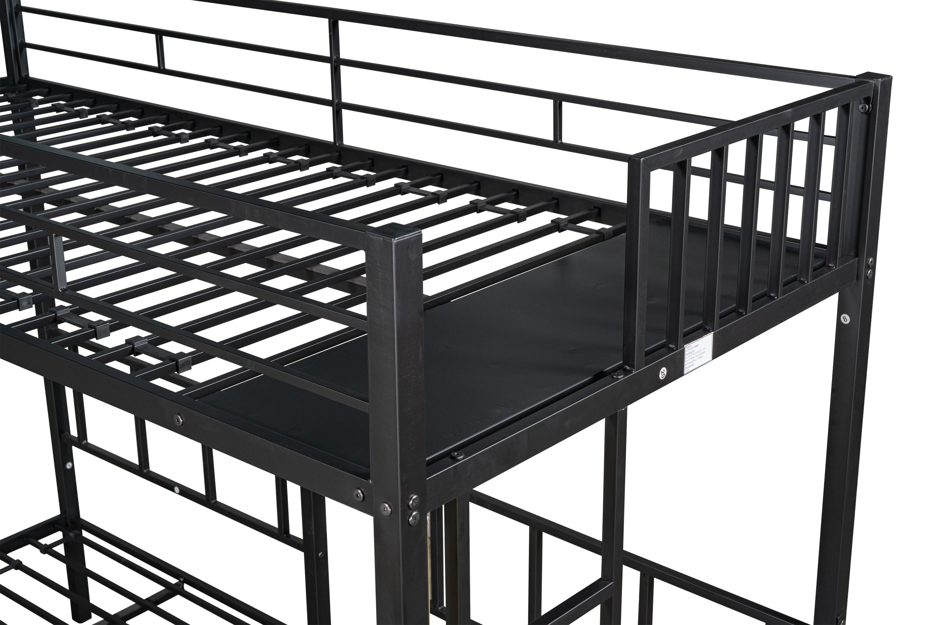 Metal Triple Twin Bunk Bed/ Can Be Separated into 3 Twin Beds/ Sturdy Metal/ Noise Reduced/ Bunk Bed for Three/ Safety Guardrail/ CPC Certified/ No Box Spring Needed