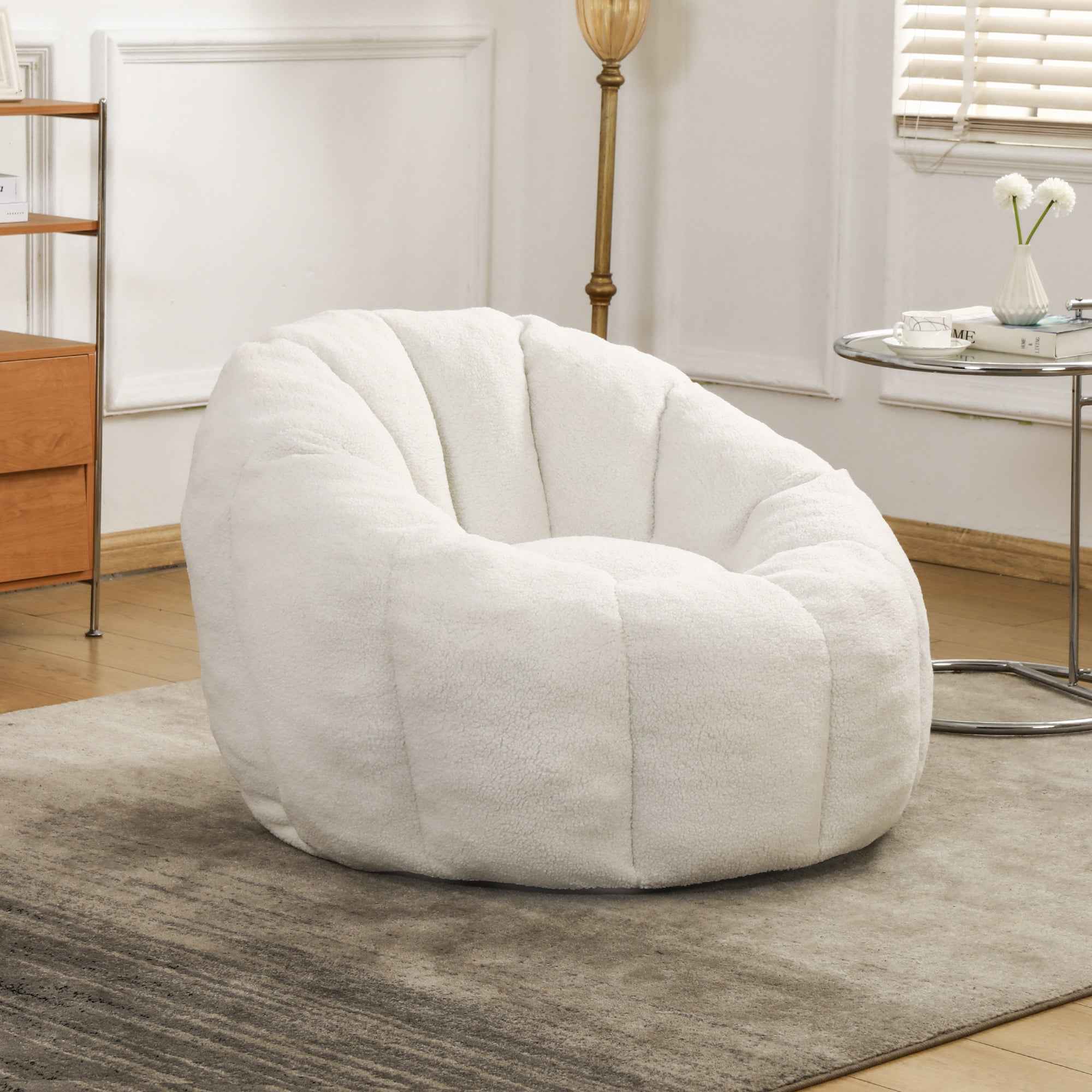 Bean Bag Chair, Bean Bag Sofa Chair with Armrests Stuffed High-Density Foam, Lazy Sofa Comfy Chairs BeanBag Chair for Adults in Living Room,Bedroom Reading