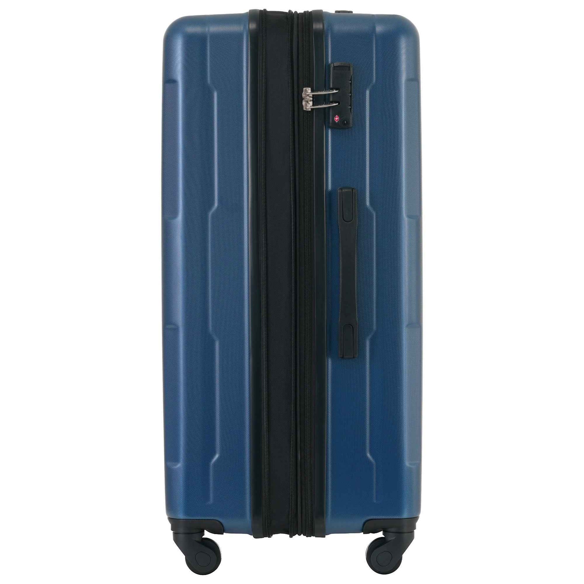 Expandable Spinner Wheels 2 Piece Luggage Set with TSA Lock, Blue, ABS Material, 20inch+28inch