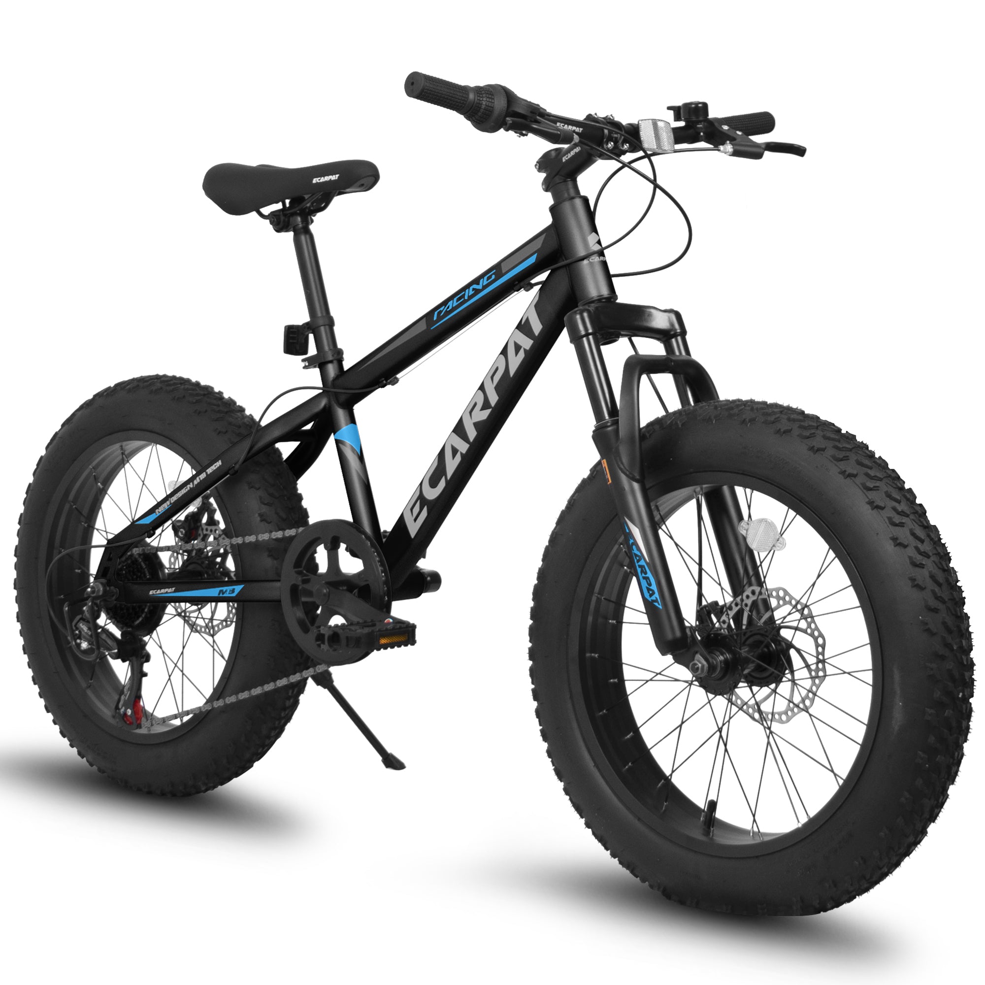 A20316 20 Inch Fat Tire Bike Adult/Youth Full Shimano 7 Speed Mountain Bike, Dual Disc Brake, High-Carbon Steel Frame, Front Suspension, Mountain Trail Bike, Urban Commuter City Bicycle,Fat tire bike