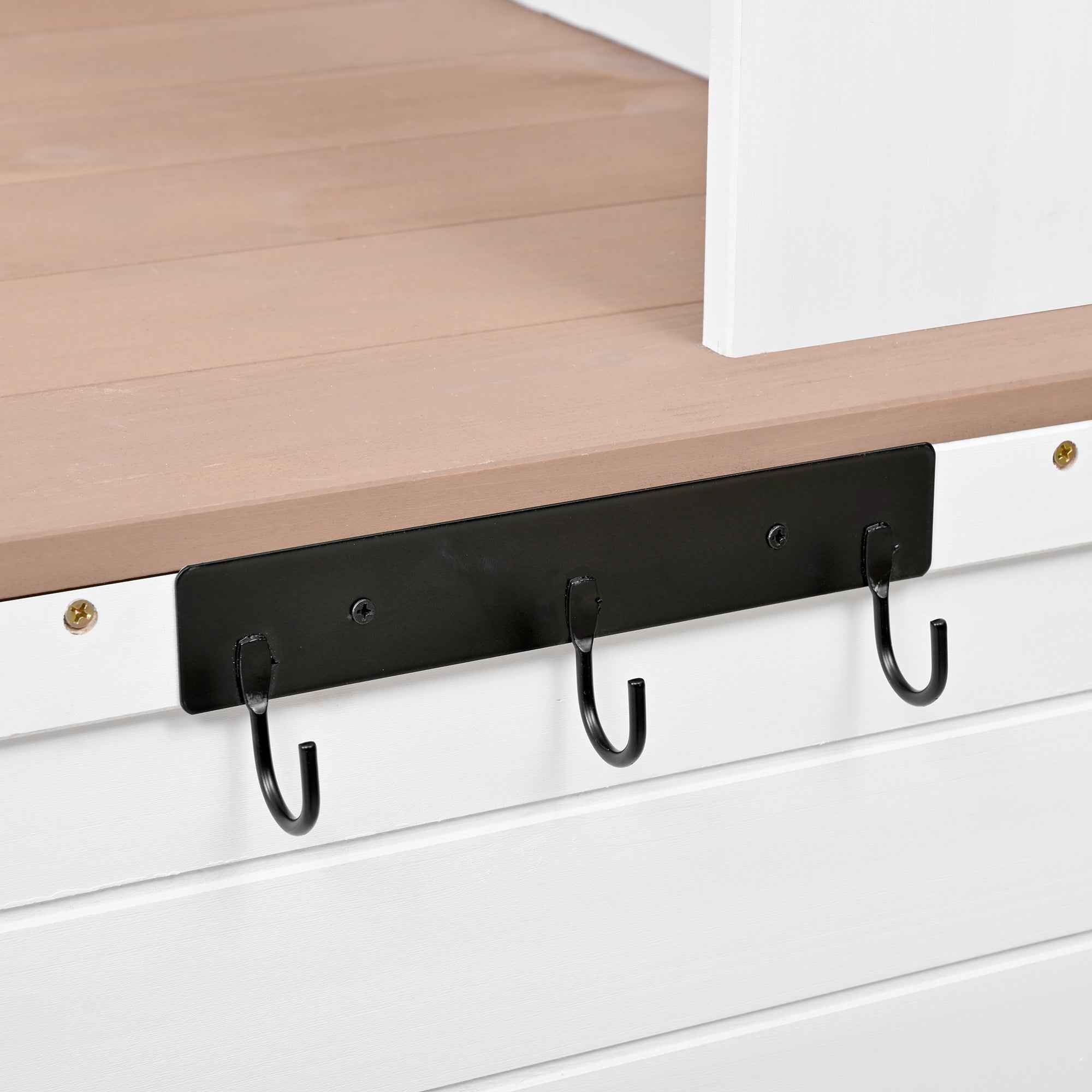 [Assembly Video Provided] TOPMAX 65.7'' H Tall Garden Potting Bench Table with Hutch,Patio Storage Workstation with 3 Shelves,6 Drawers,2 Bottom Cabinets&Side Hooks for Mudroom,Doorway, White
