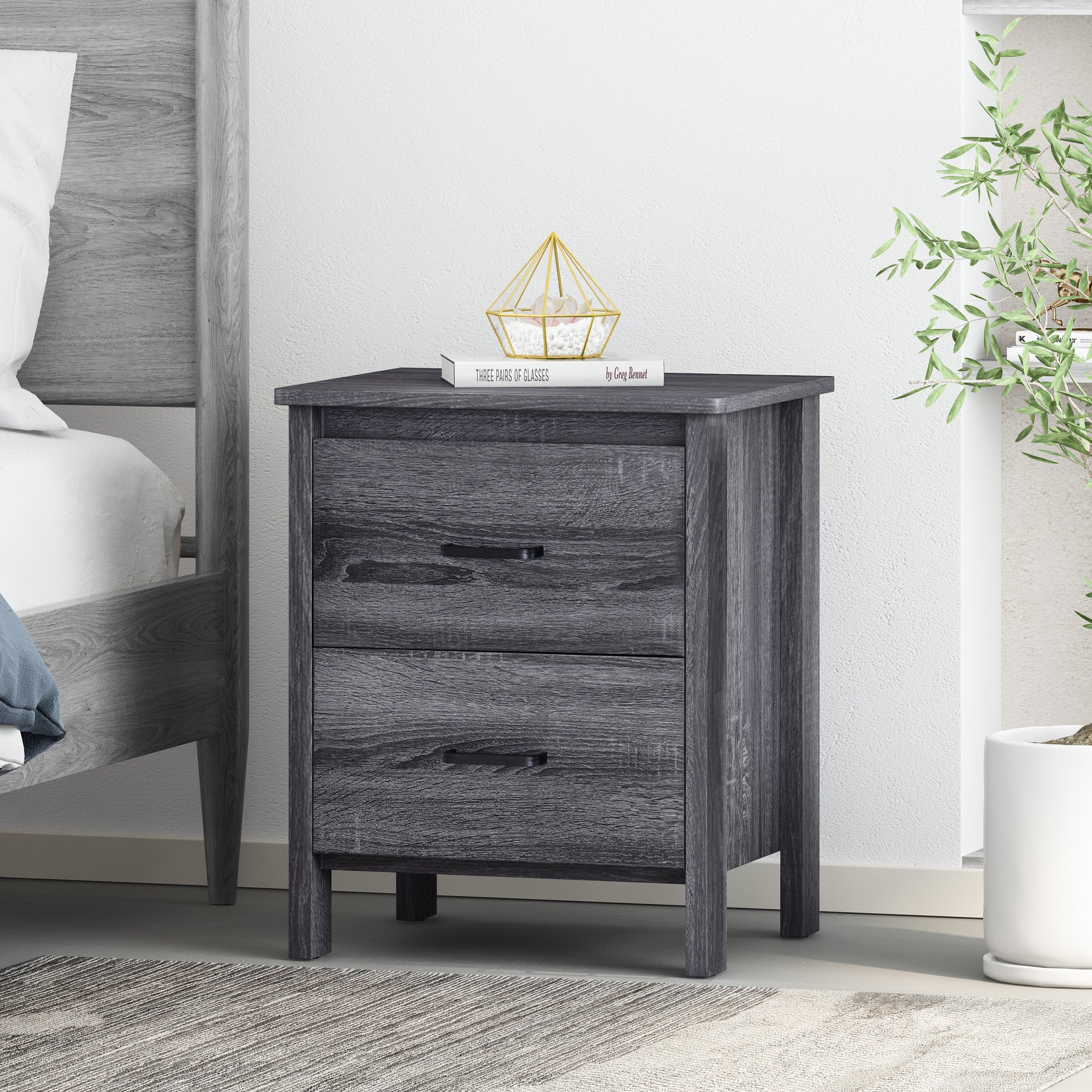 Toolless Assembly Nightstand - Abrihome