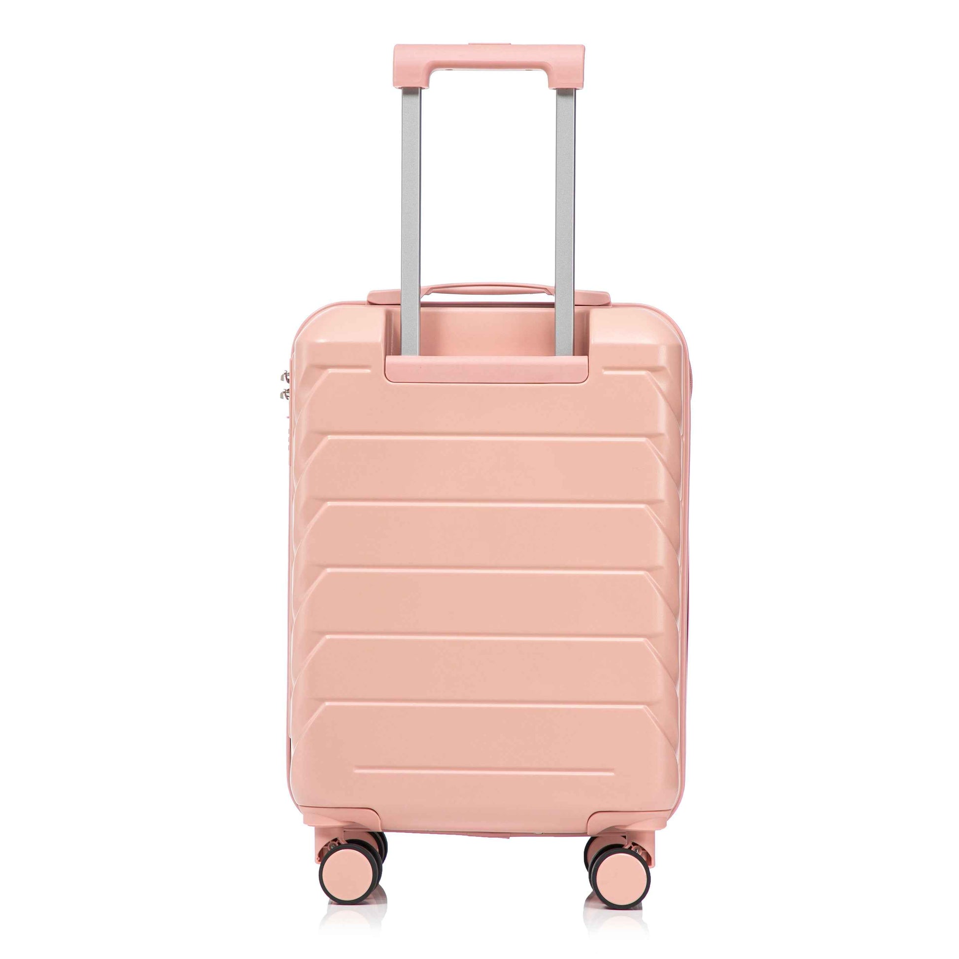 14'/20' 2 pcs/set in ABS Spinner Wheel Luggage, with Combination Lock,14' Cosmetic Case (Pink)