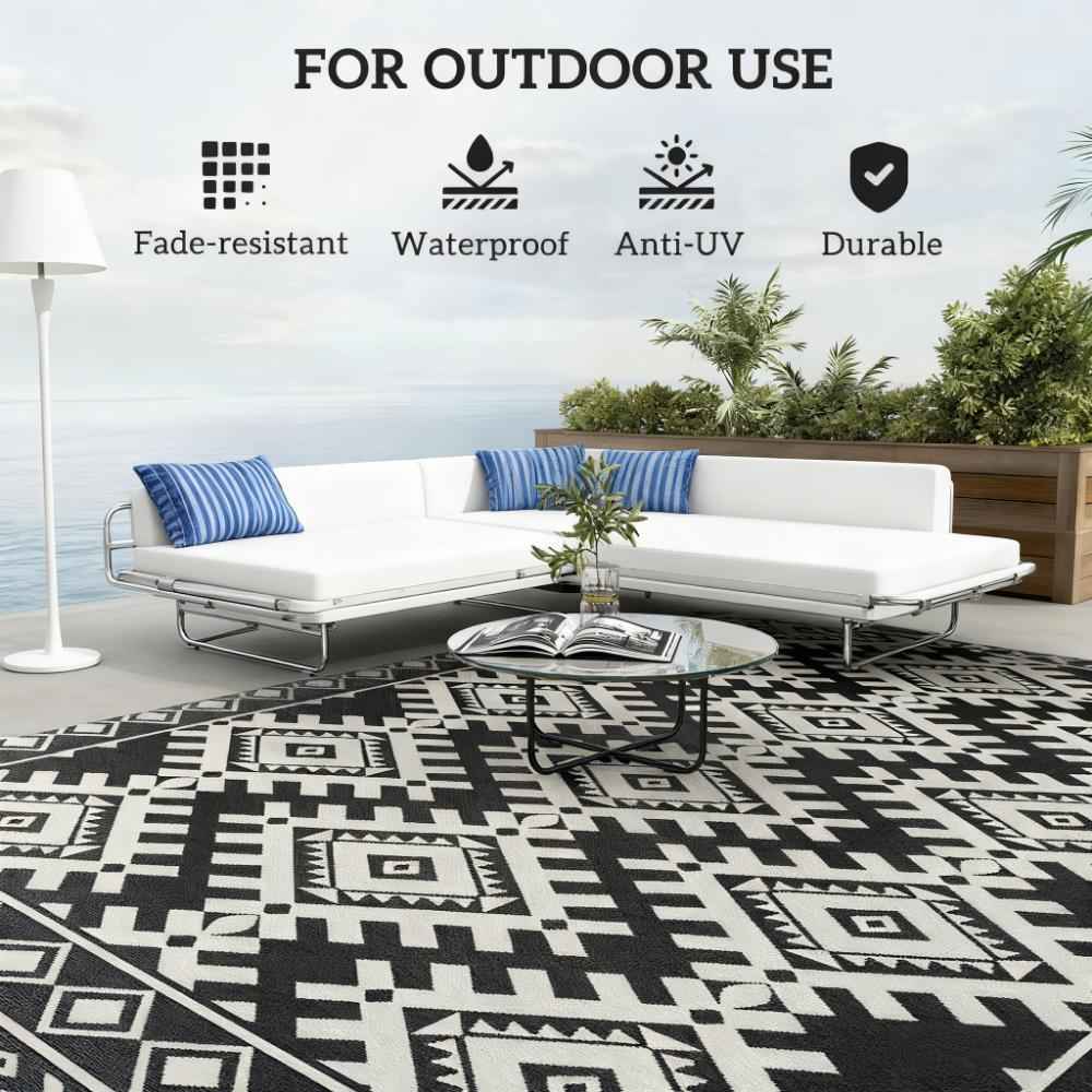 Outdoor Rug for Patio for Decor,Reversible Rug,Portable Outside Camping Area Carpet Ma
