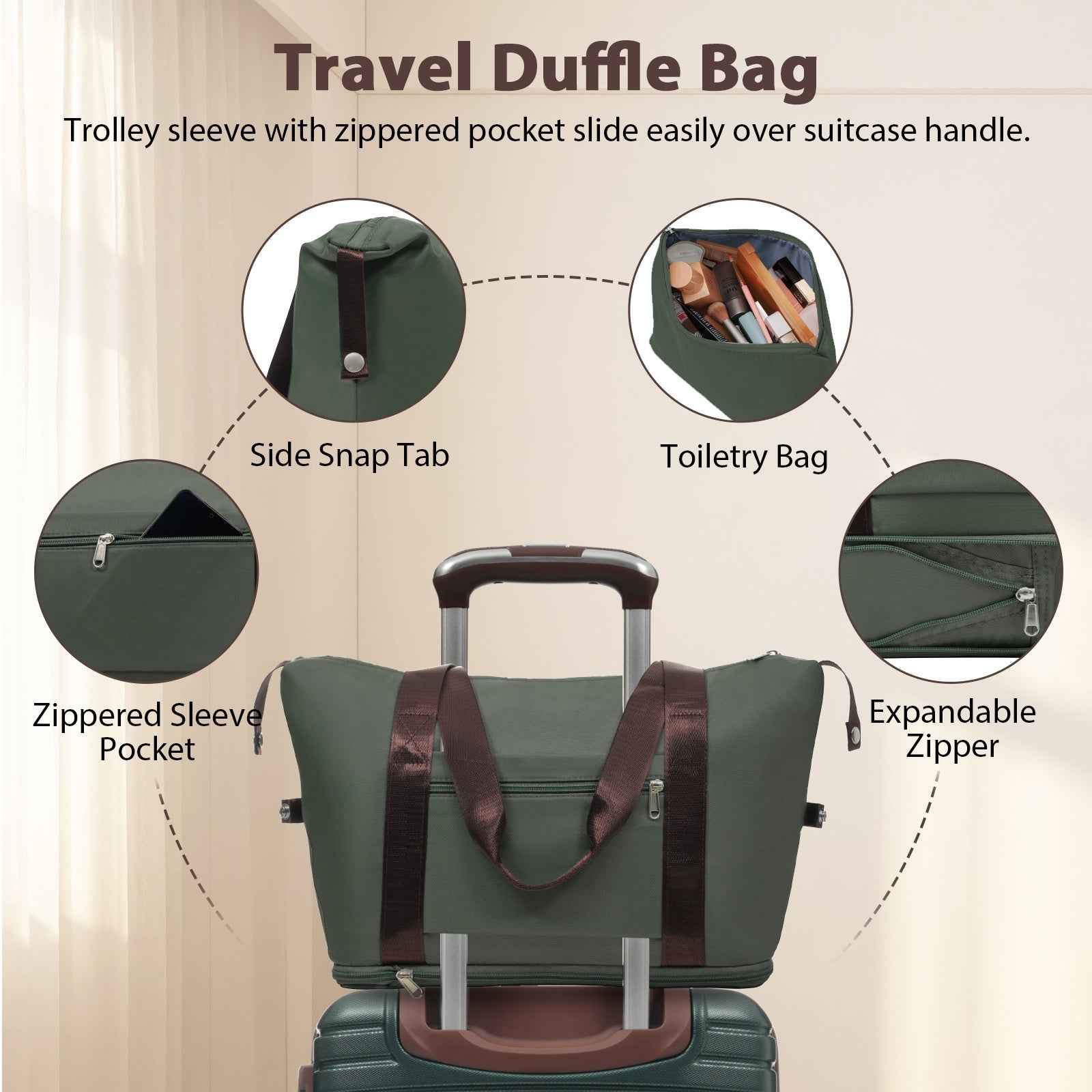 Luggage Sets 3 Piece Carry on Luggage 22x14x9 Airline Approved, Lightweight Hardshell ABS Suitcases with Wheels, 20 inch, Green