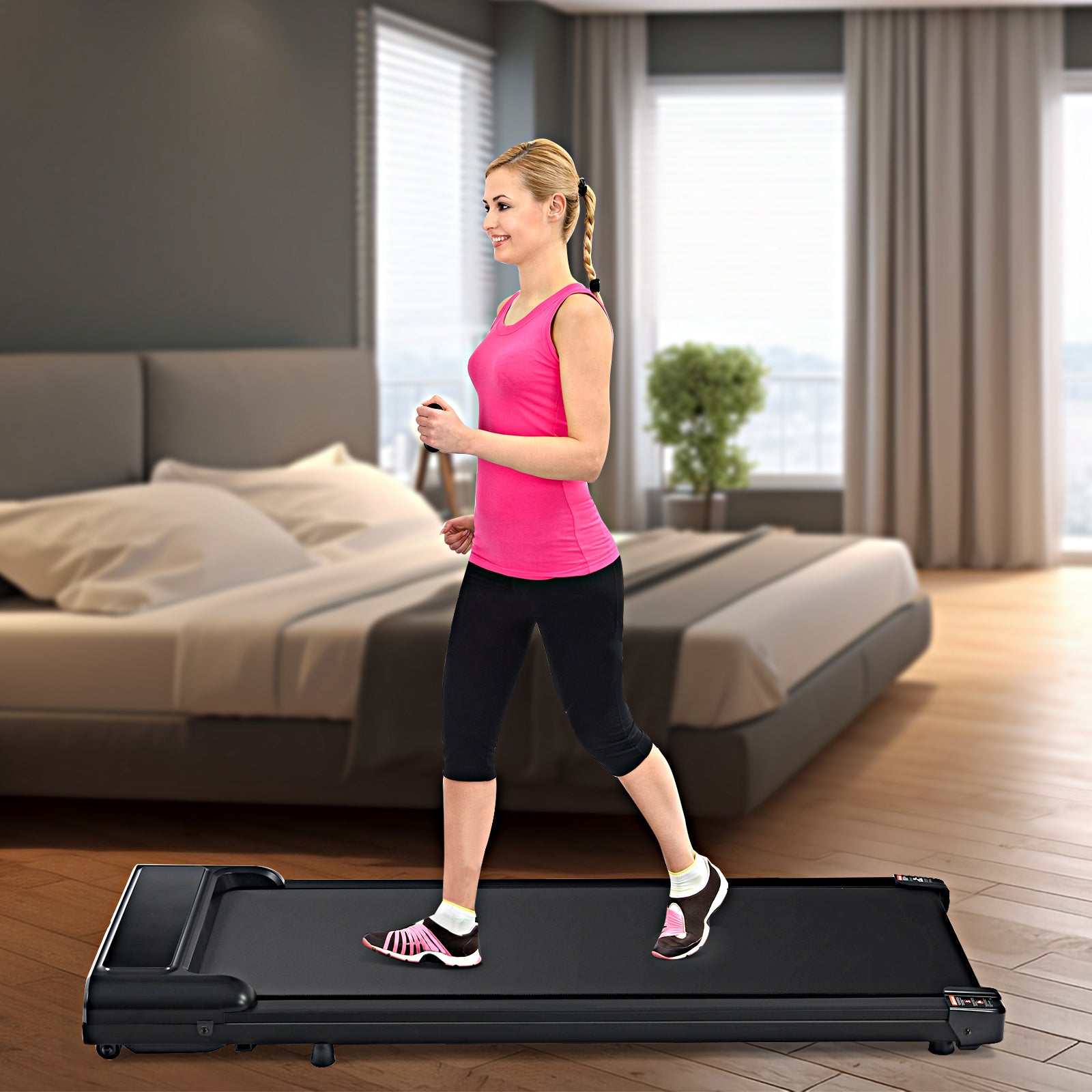 Walking Pad 300 lb Capacity, Desk Treadmill for Home Office, Protable Treadmill Under Desk, Walking Treadmills for Home,0.6 to 3.8 mph Portable Treadmill